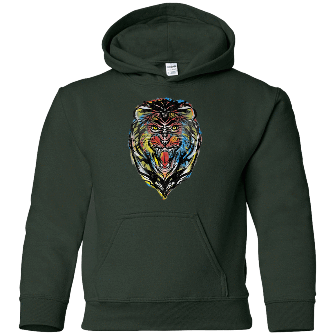 Sweatshirts Forest Green / YS Stencil Lion Youth Hoodie