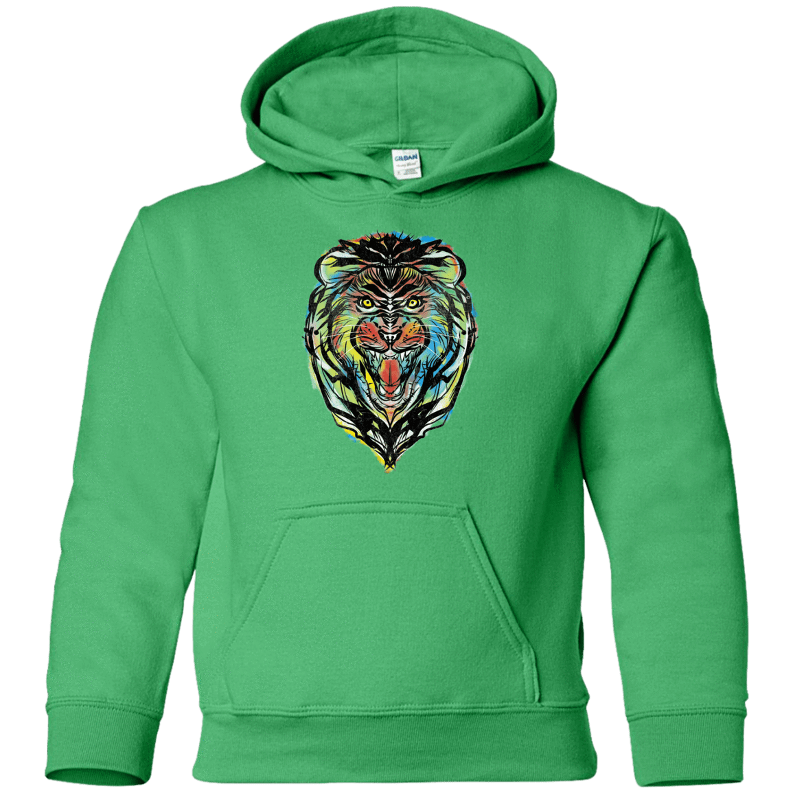 Sweatshirts Irish Green / YS Stencil Lion Youth Hoodie