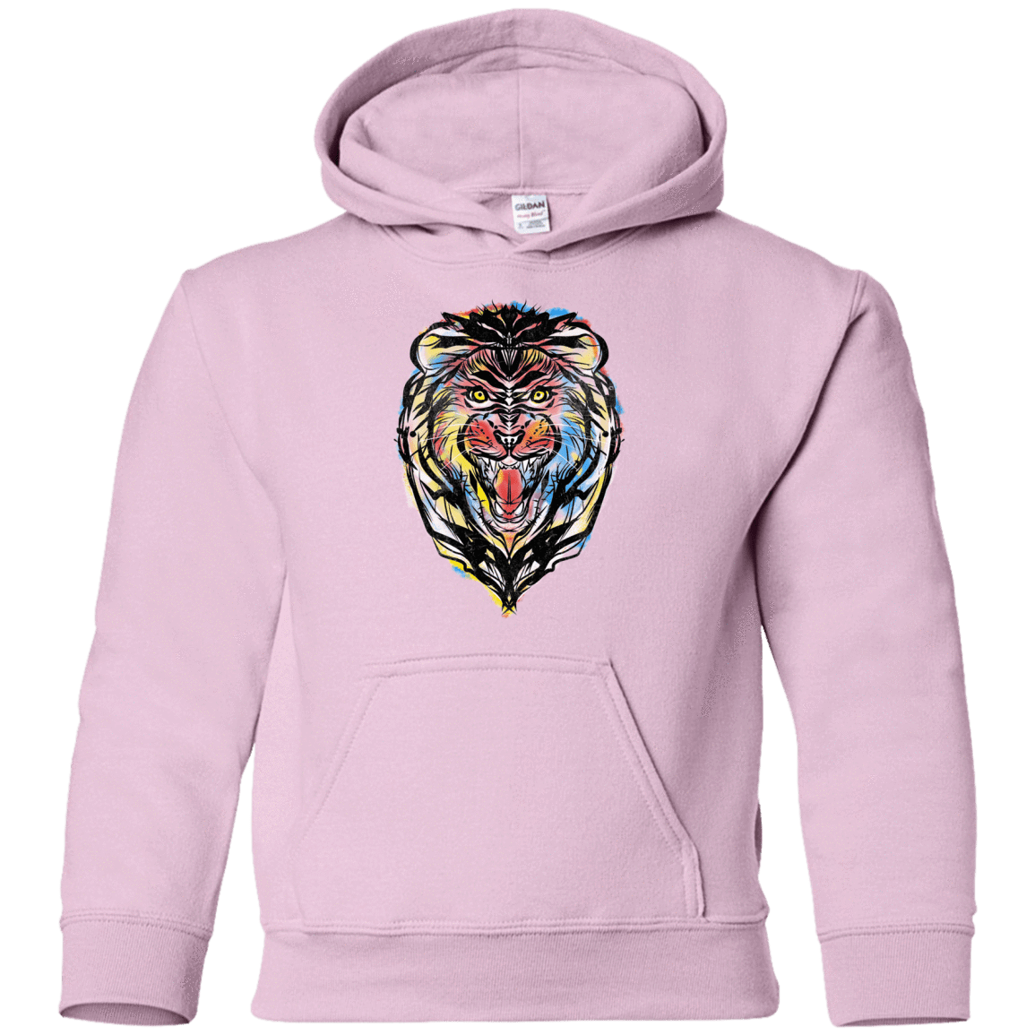 Sweatshirts Light Pink / YS Stencil Lion Youth Hoodie