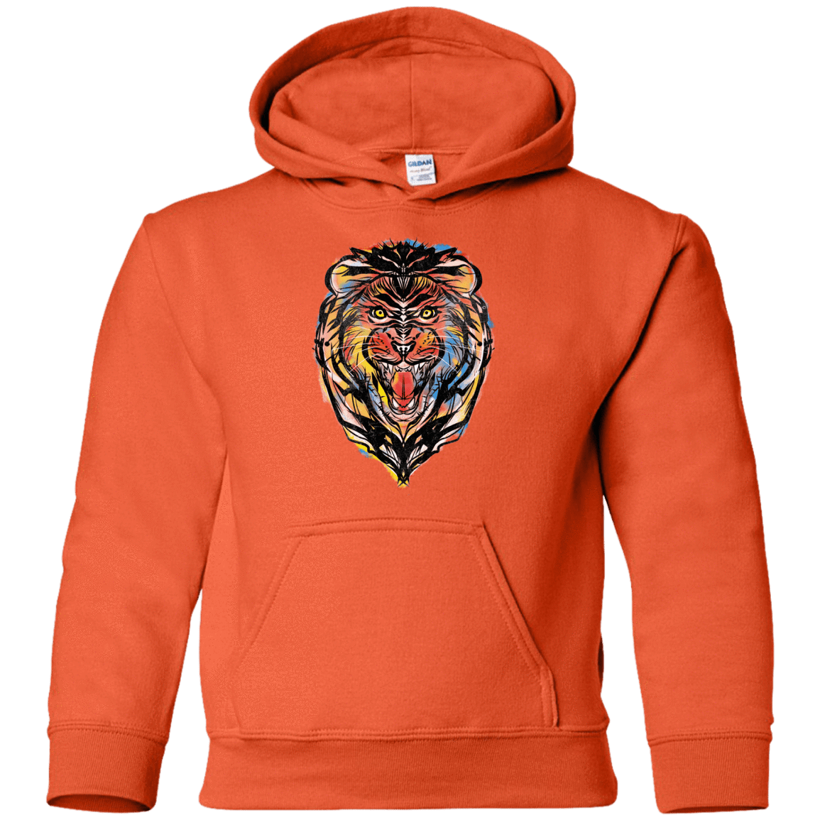 Sweatshirts Orange / YS Stencil Lion Youth Hoodie