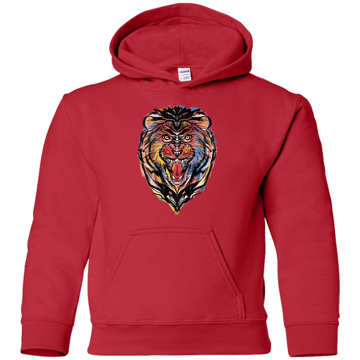 Sweatshirts Red / YS Stencil Lion Youth Hoodie