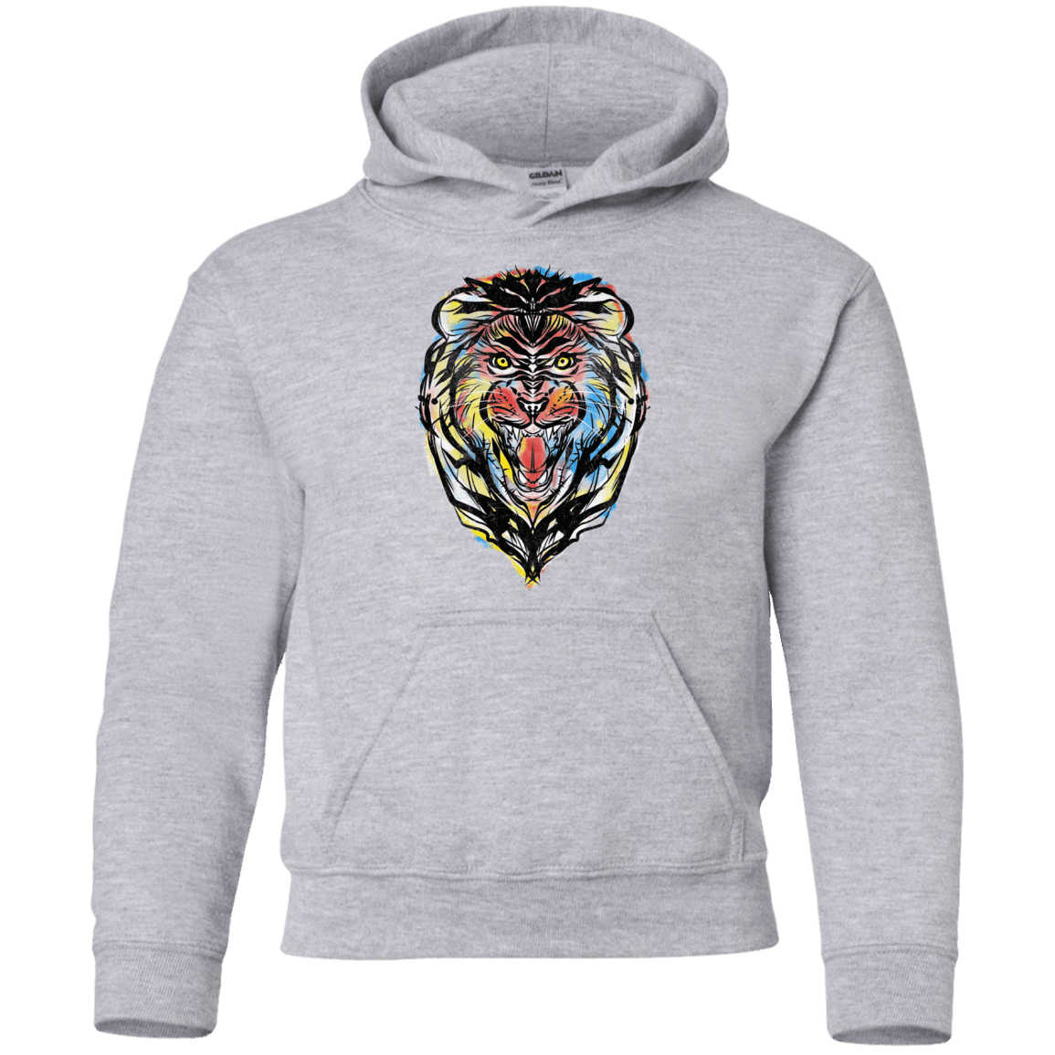 Sweatshirts Sport Grey / YS Stencil Lion Youth Hoodie
