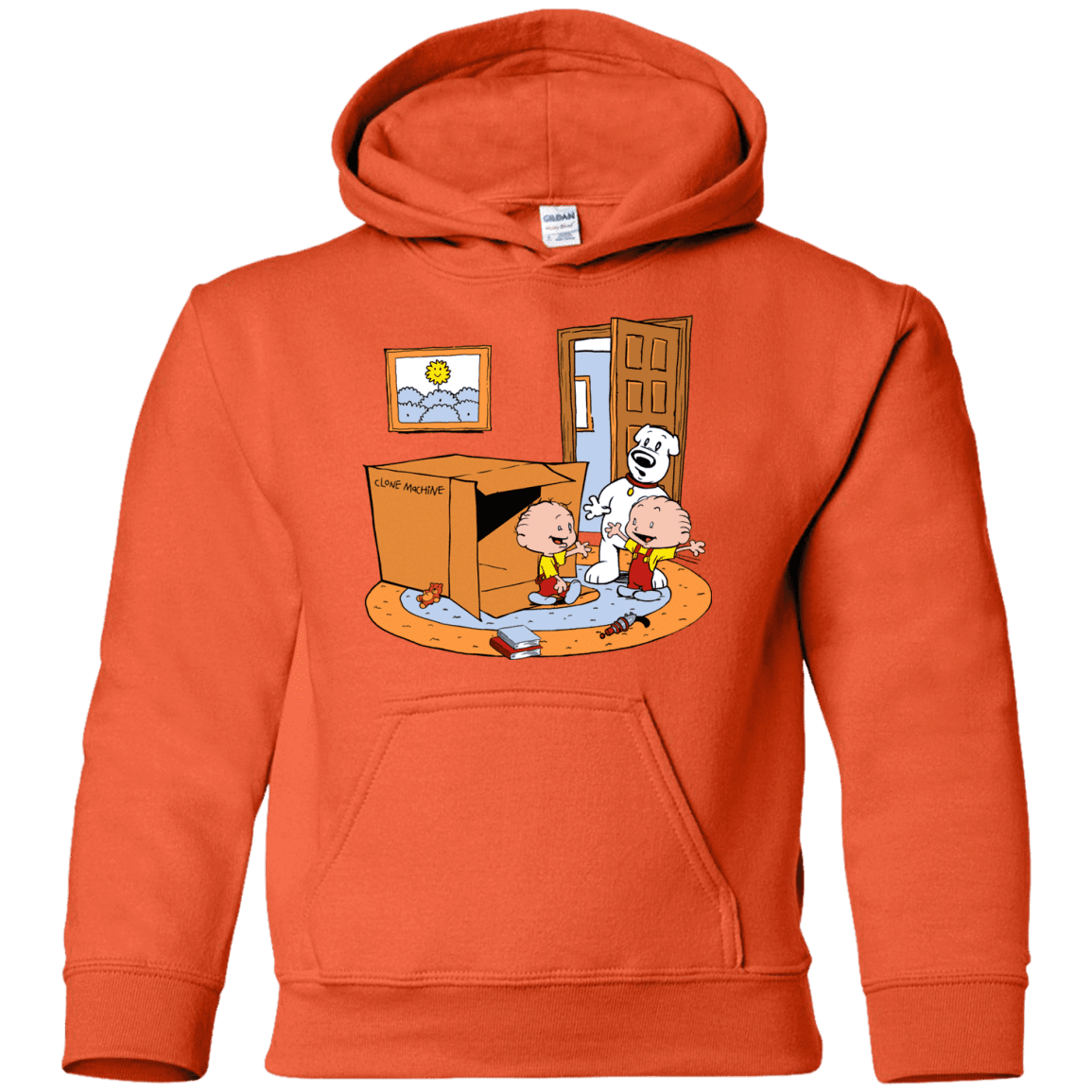 Sweatshirts Orange / YS Stewie and Brian Youth Hoodie