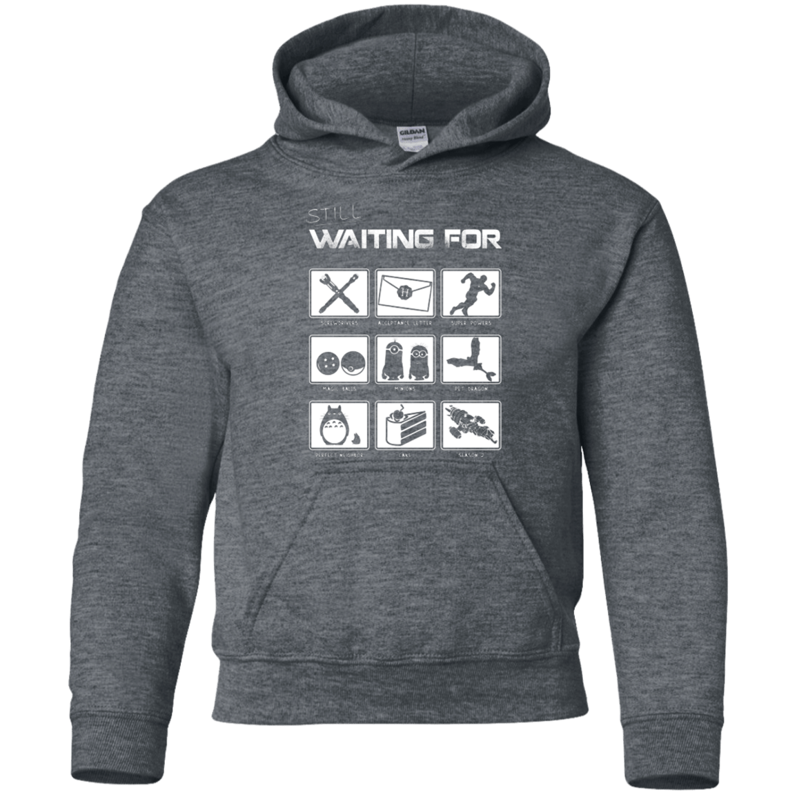 Sweatshirts Dark Heather / YS Still Waiting Part 2 Youth Hoodie