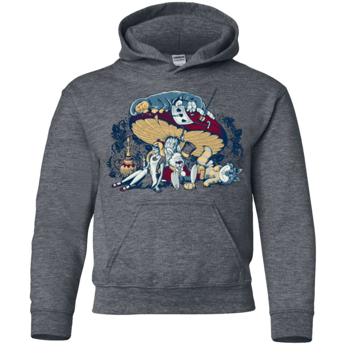 Sweatshirts Dark Heather / YS STONED IN WONDERLAND Youth Hoodie