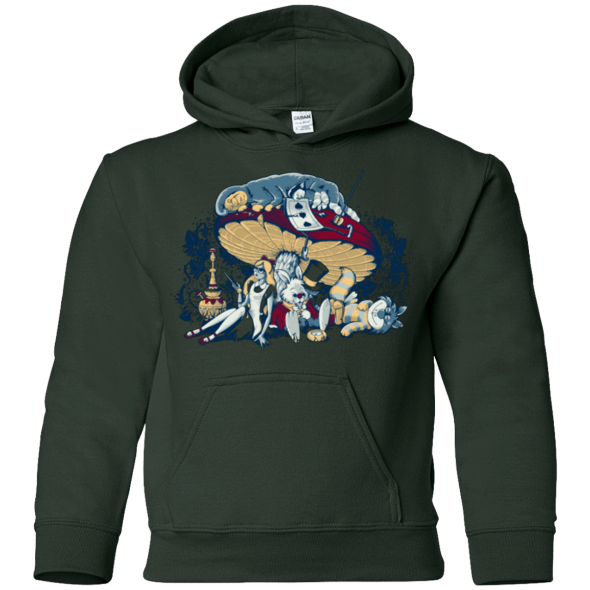Sweatshirts Forest Green / YS STONED IN WONDERLAND Youth Hoodie