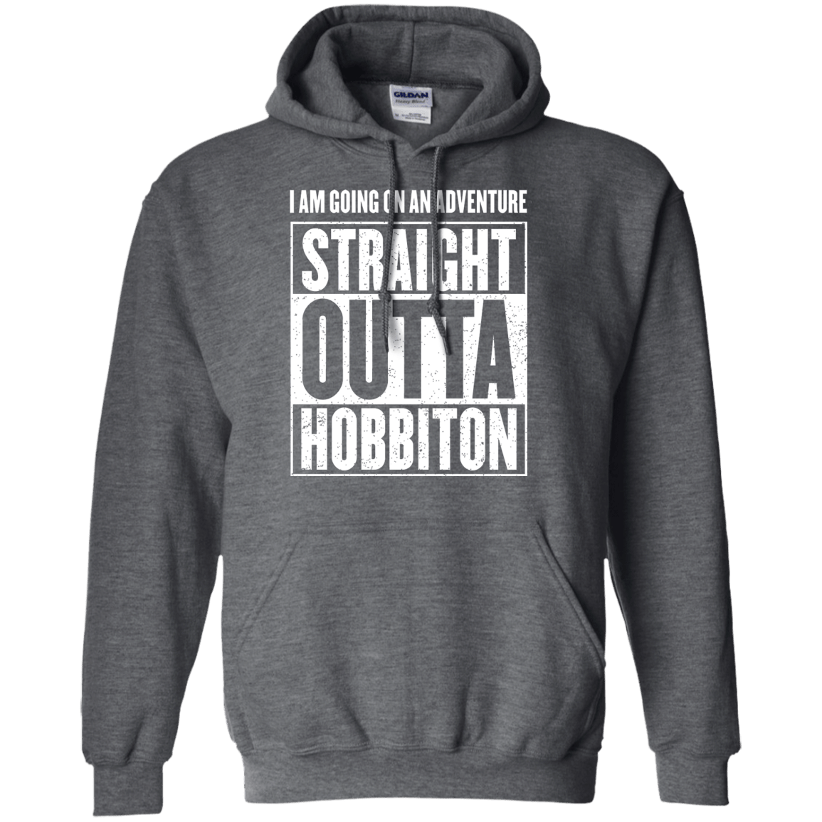 Sweatshirts Dark Heather / S Straight Outta Hobbiton Pullover Hoodie