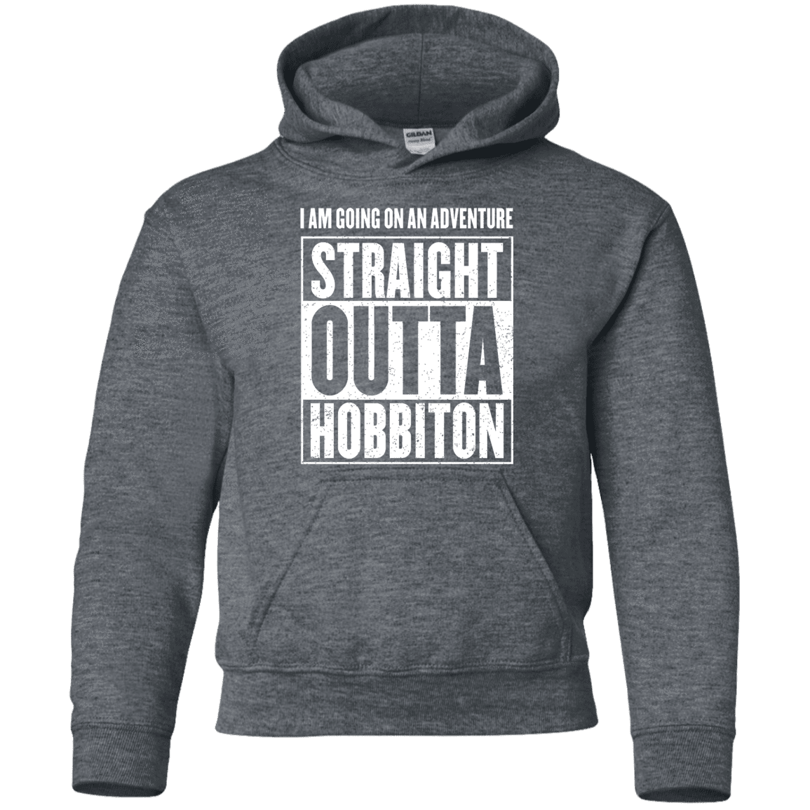 Sweatshirts Dark Heather / YS Straight Outta Hobbiton Youth Hoodie