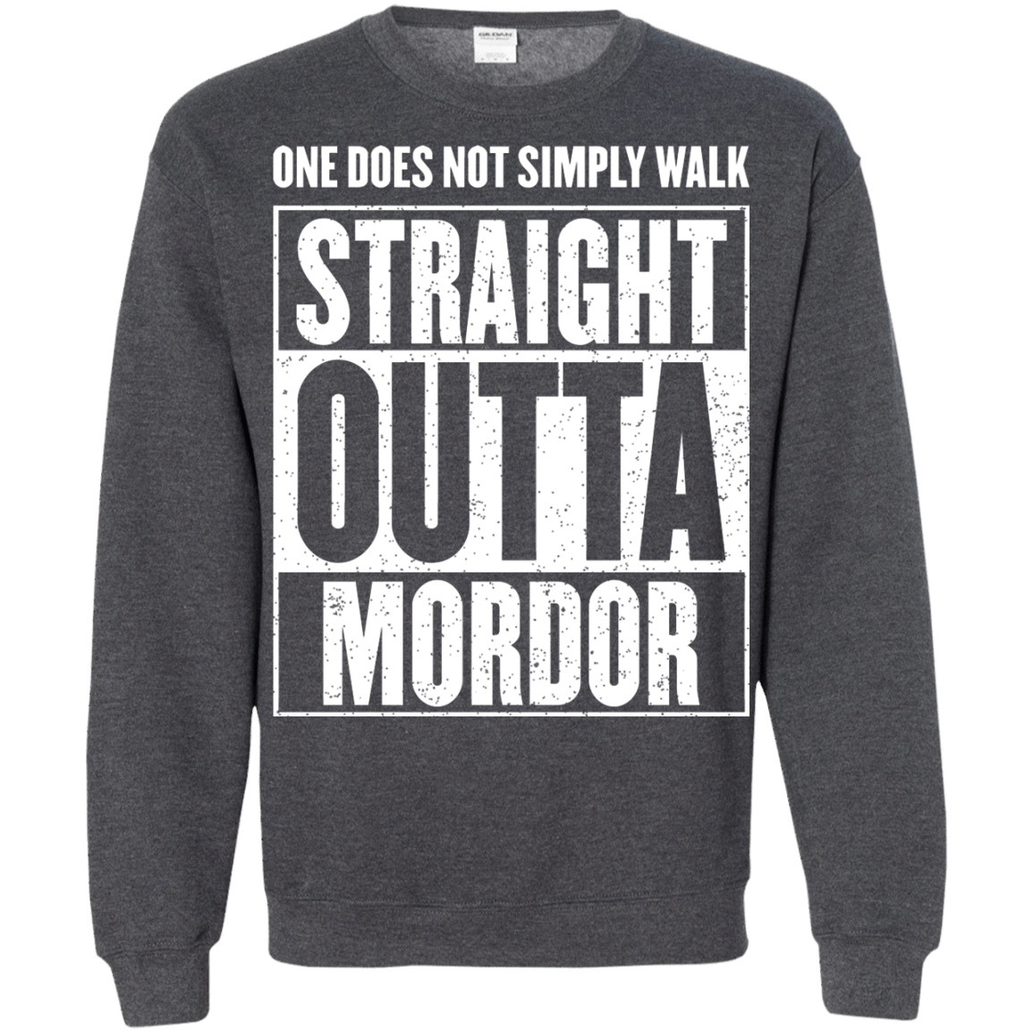 Sweatshirts Dark Heather / S Straight Outta Mordor Crewneck Sweatshirt