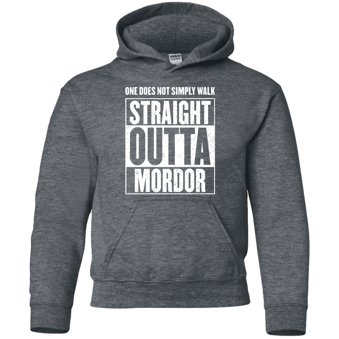 Sweatshirts Dark Heather / YS Straight Outta Mordor Youth Hoodie