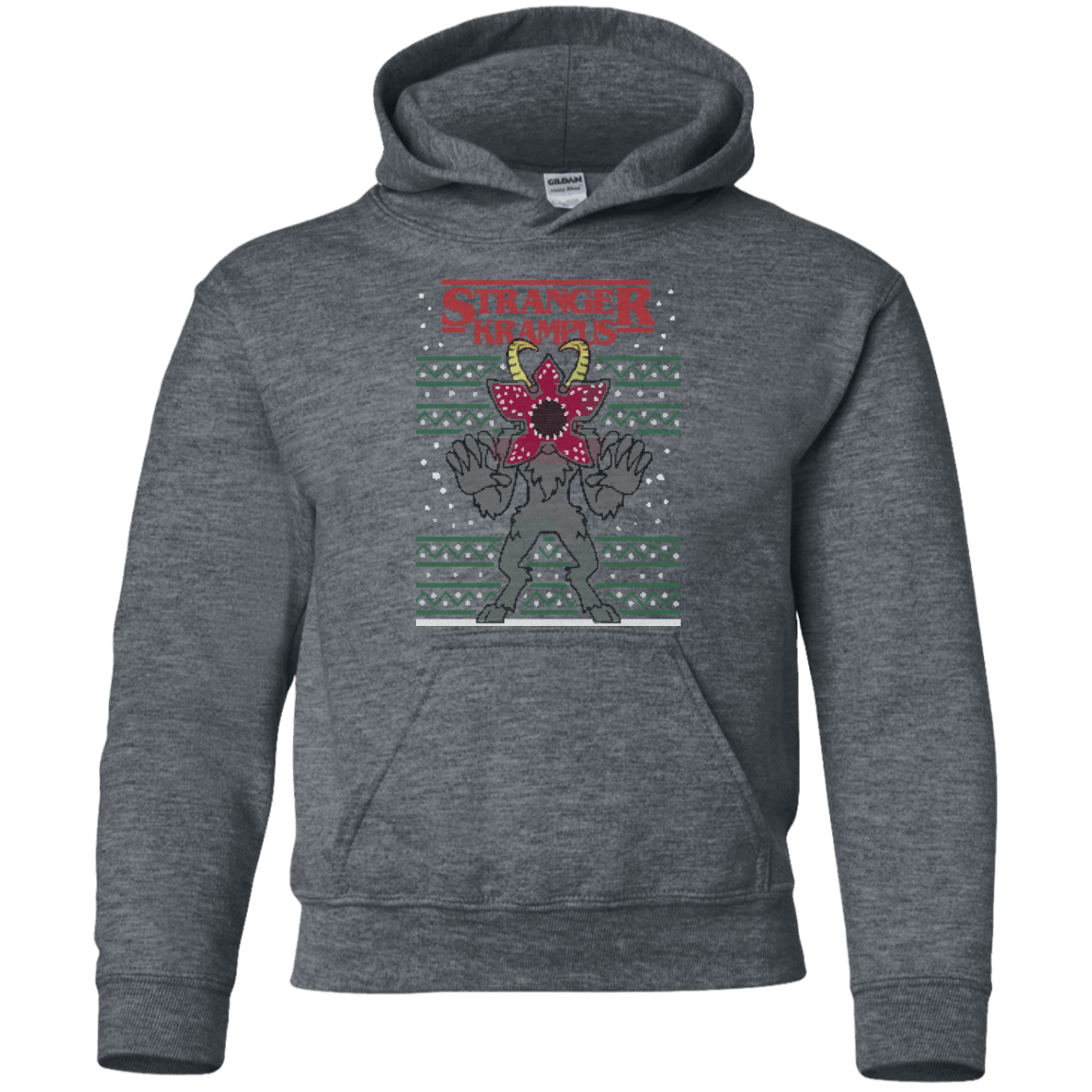 Sweatshirts Dark Heather / YS Stranger Krampus Youth Hoodie