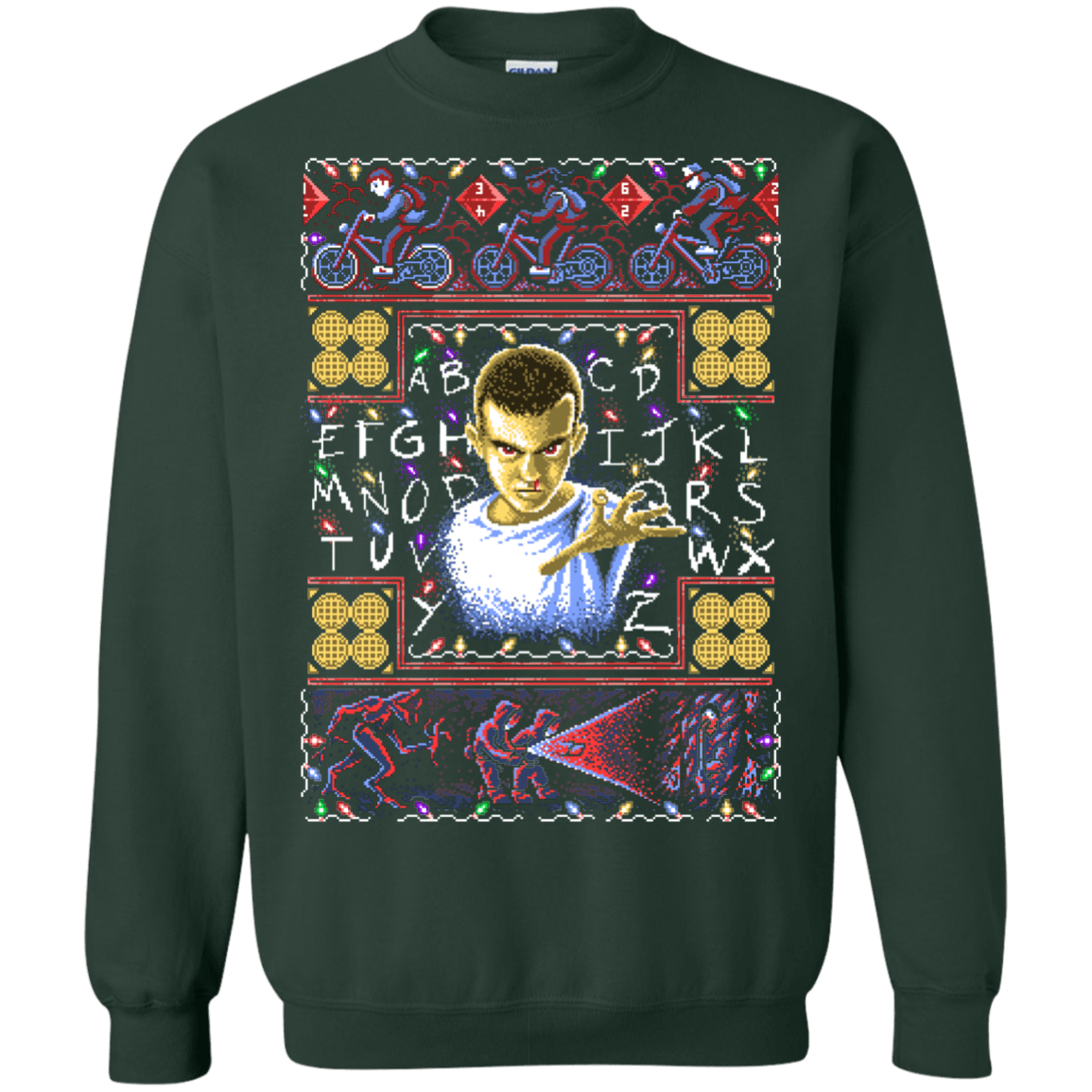 Sweatshirts Forest Green / Small Stranger Things ugly sweater Crewneck Sweatshirt