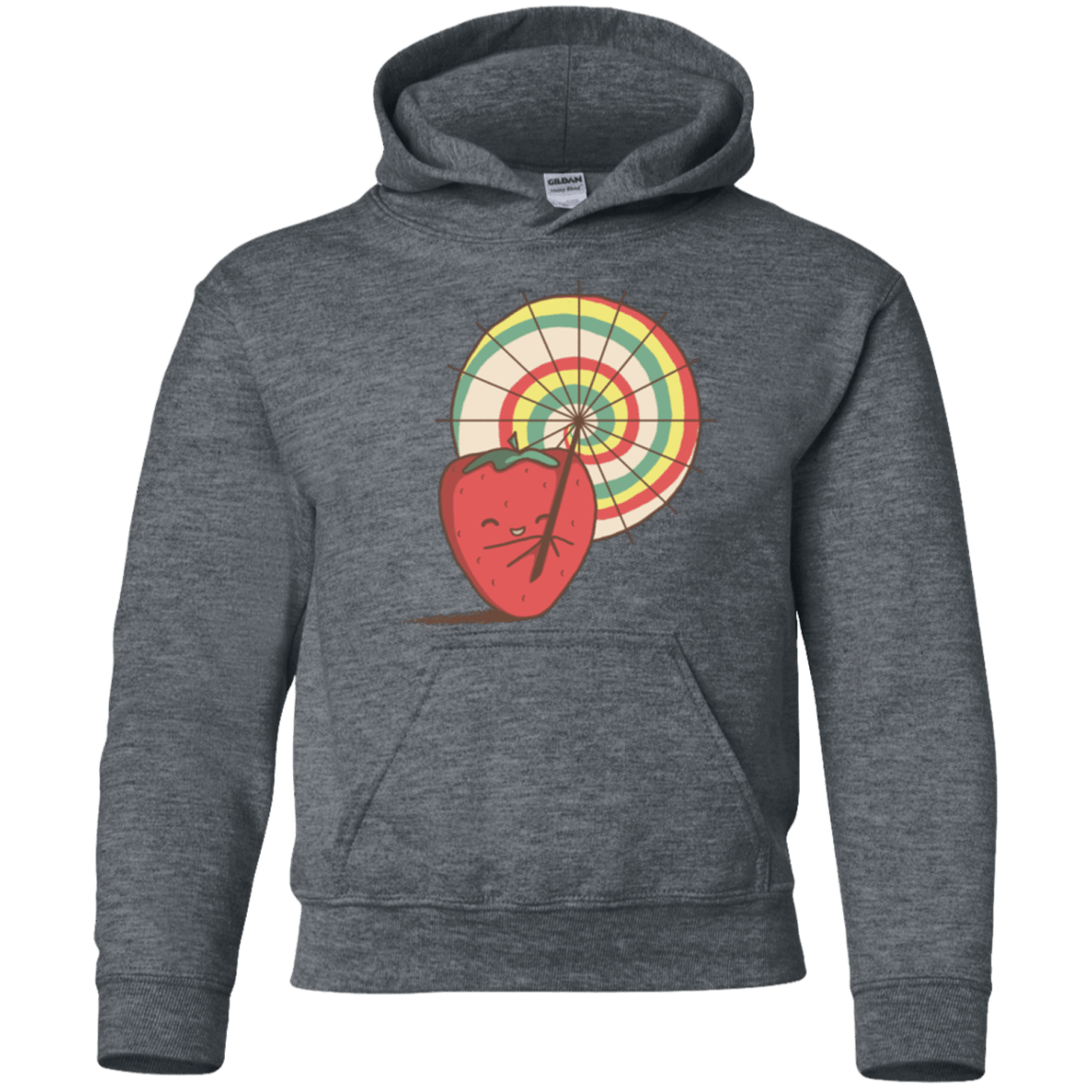 Sweatshirts Dark Heather / YS Strawberry Frye Youth Hoodie