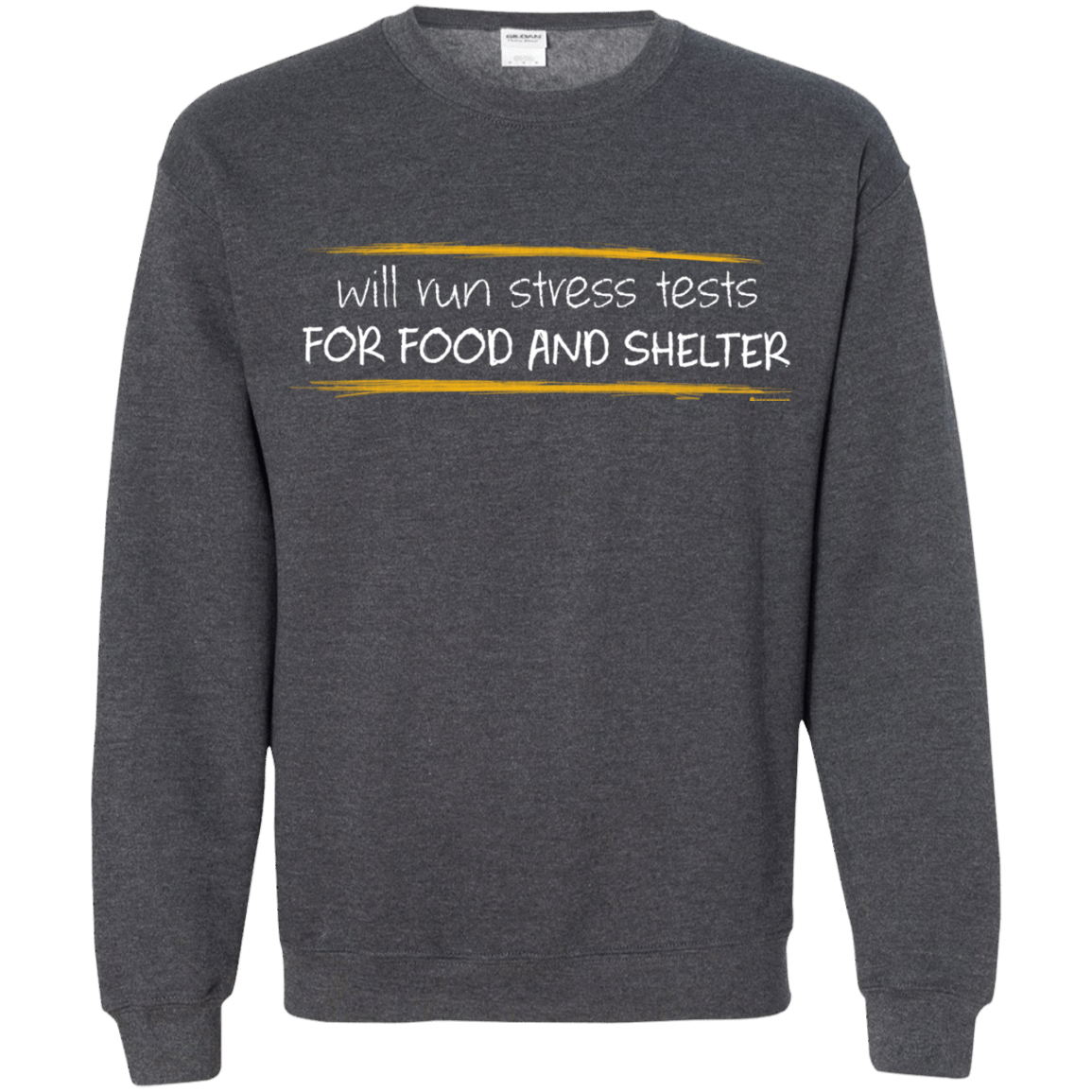 Sweatshirts Dark Heather / Small Stress Testing For Food And Shelter Crewneck Sweatshirt