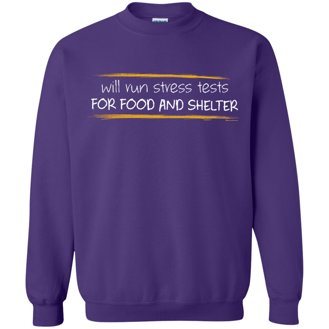 Sweatshirts Purple / Small Stress Testing For Food And Shelter Crewneck Sweatshirt