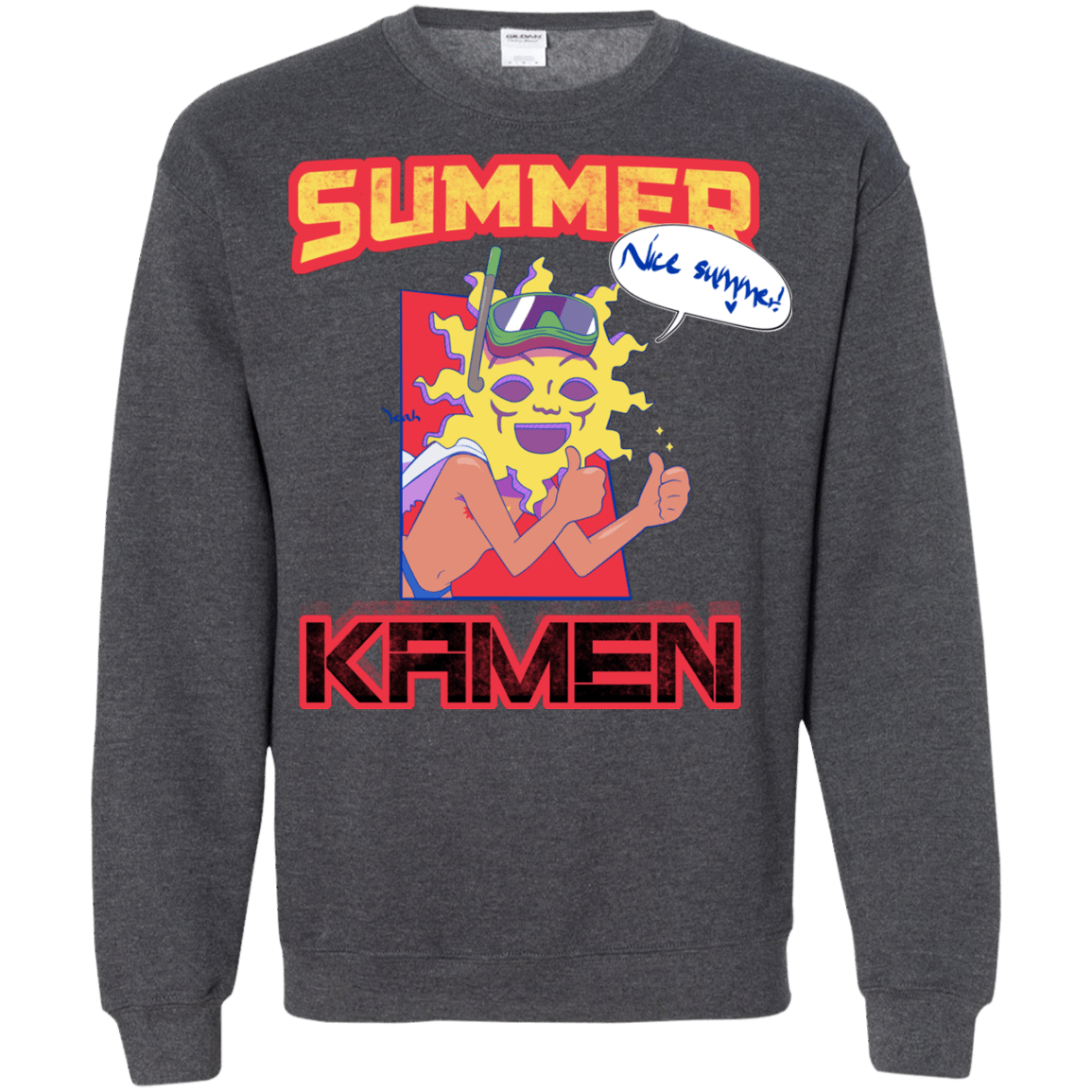 Sweatshirts Dark Heather / S Summer Kamen Crewneck Sweatshirt