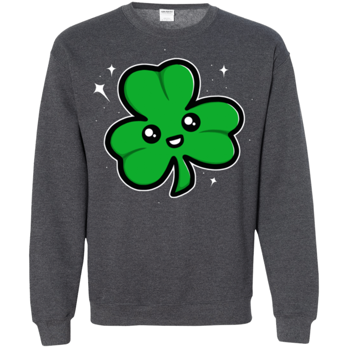 Sweatshirts Dark Heather / Small Super Cute Shamrock Crewneck Sweatshirt