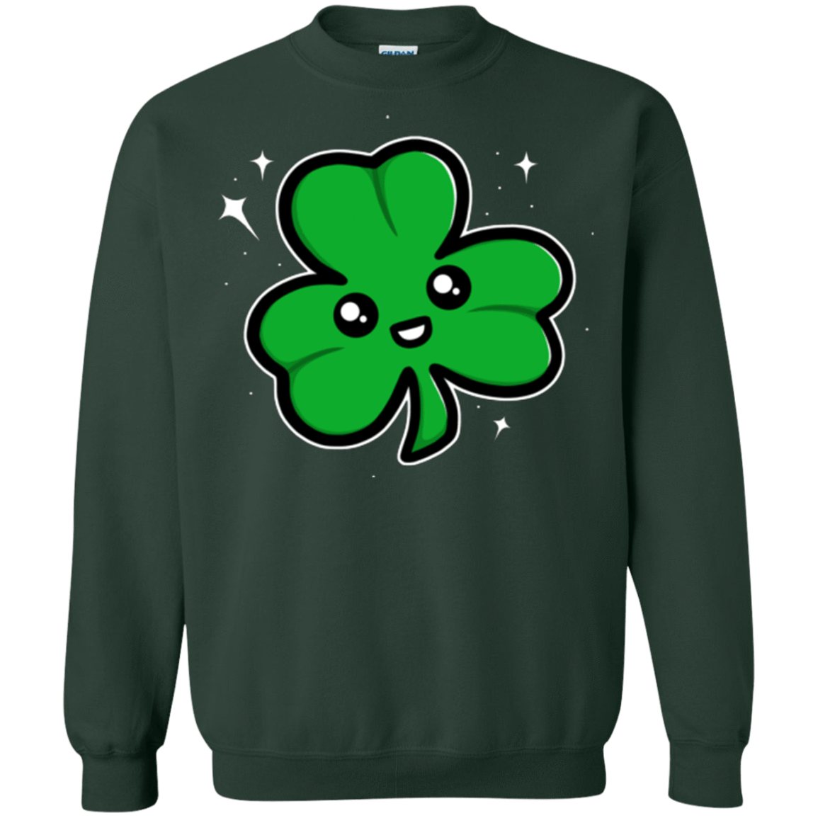 Sweatshirts Forest Green / Small Super Cute Shamrock Crewneck Sweatshirt