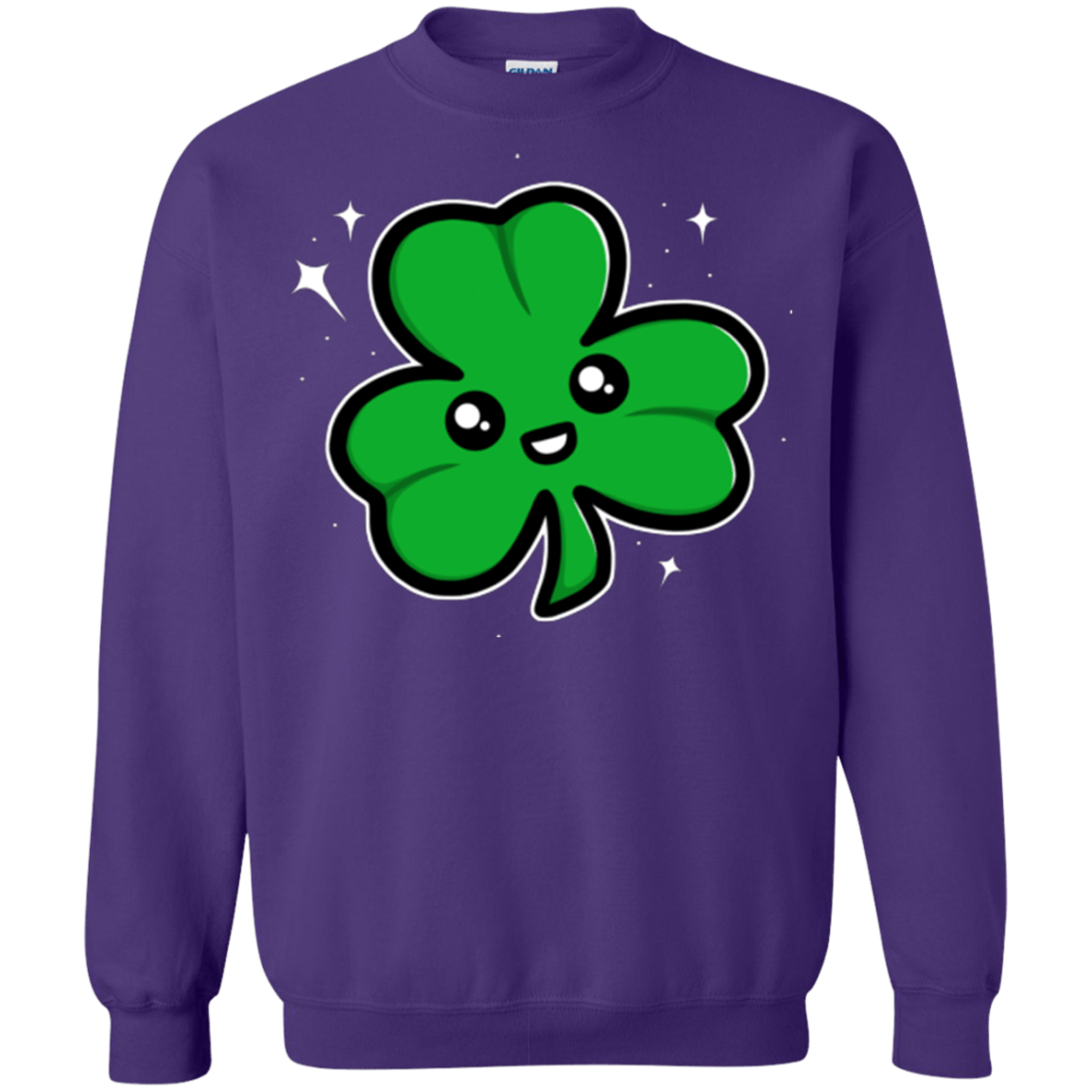 Sweatshirts Purple / Small Super Cute Shamrock Crewneck Sweatshirt