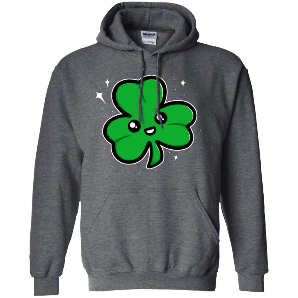 Sweatshirts Dark Heather / Small Super Cute Shamrock Pullover Hoodie