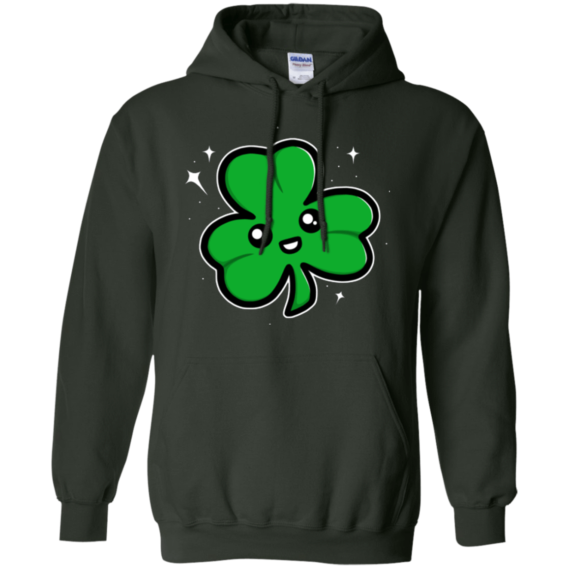 Sweatshirts Forest Green / Small Super Cute Shamrock Pullover Hoodie