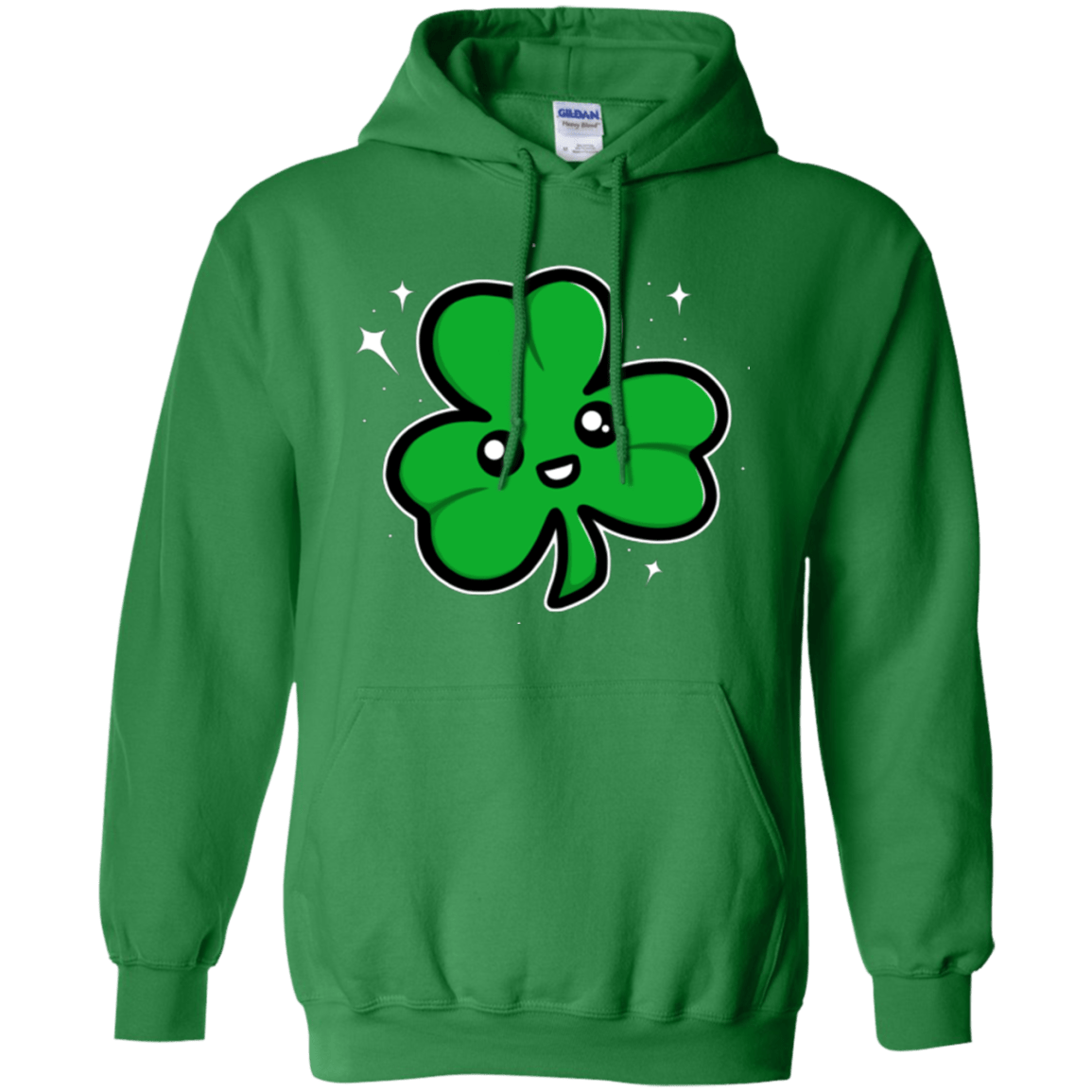 Sweatshirts Irish Green / Small Super Cute Shamrock Pullover Hoodie