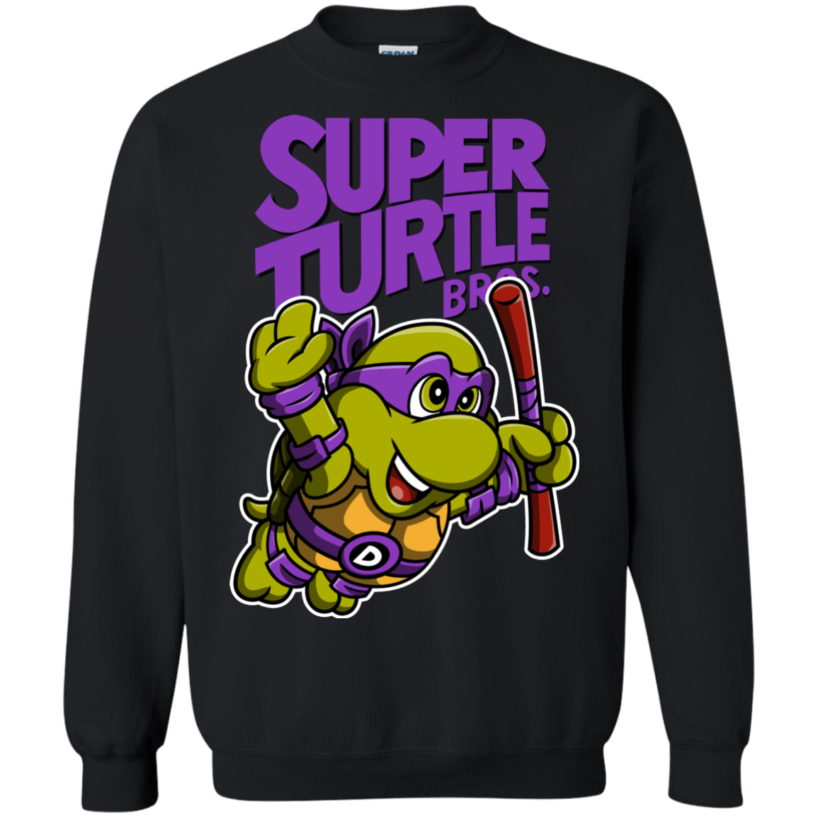 Sweatshirts Black / Small Super Turtle Bros Donnie Crewneck Sweatshirt