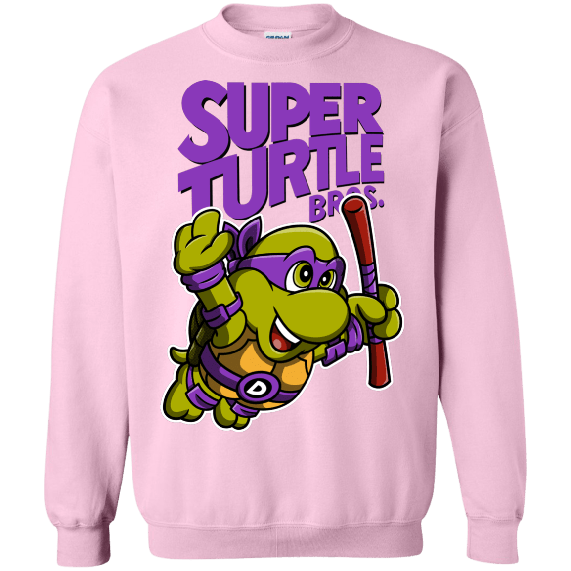 Sweatshirts Light Pink / Small Super Turtle Bros Donnie Crewneck Sweatshirt