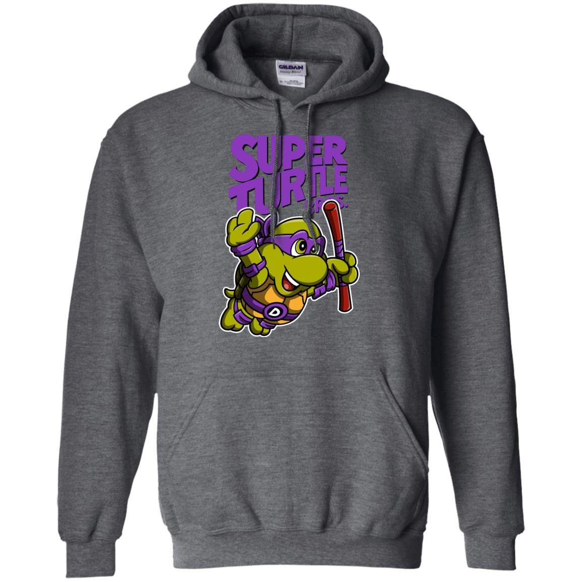 Sweatshirts Dark Heather / Small Super Turtle Bros Donnie Pullover Hoodie