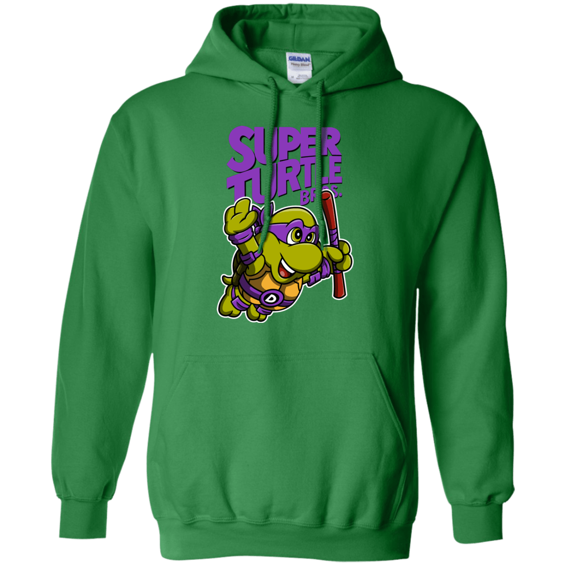 Sweatshirts Irish Green / Small Super Turtle Bros Donnie Pullover Hoodie