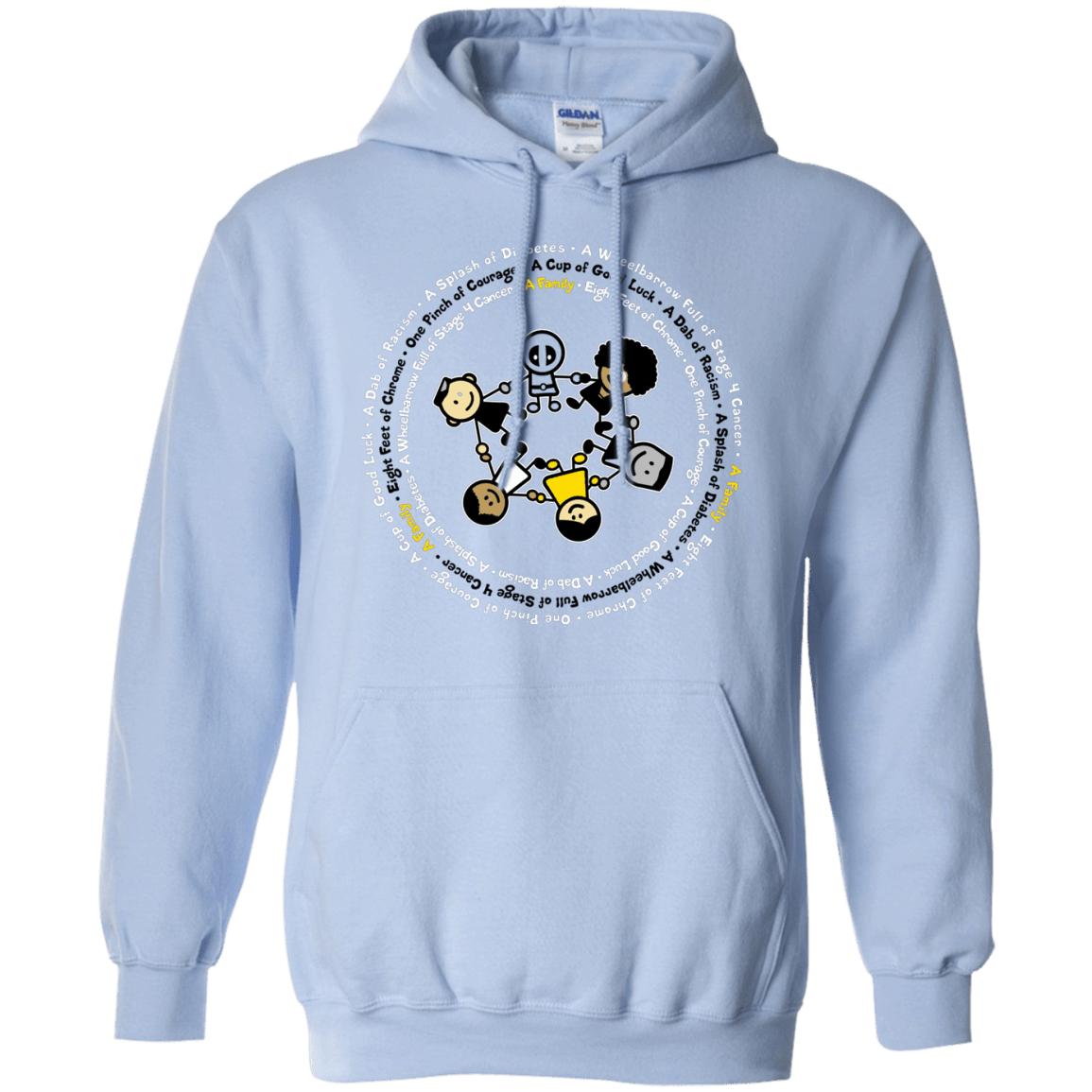 Sweatshirts Light Blue / S Support Family Pullover Hoodie
