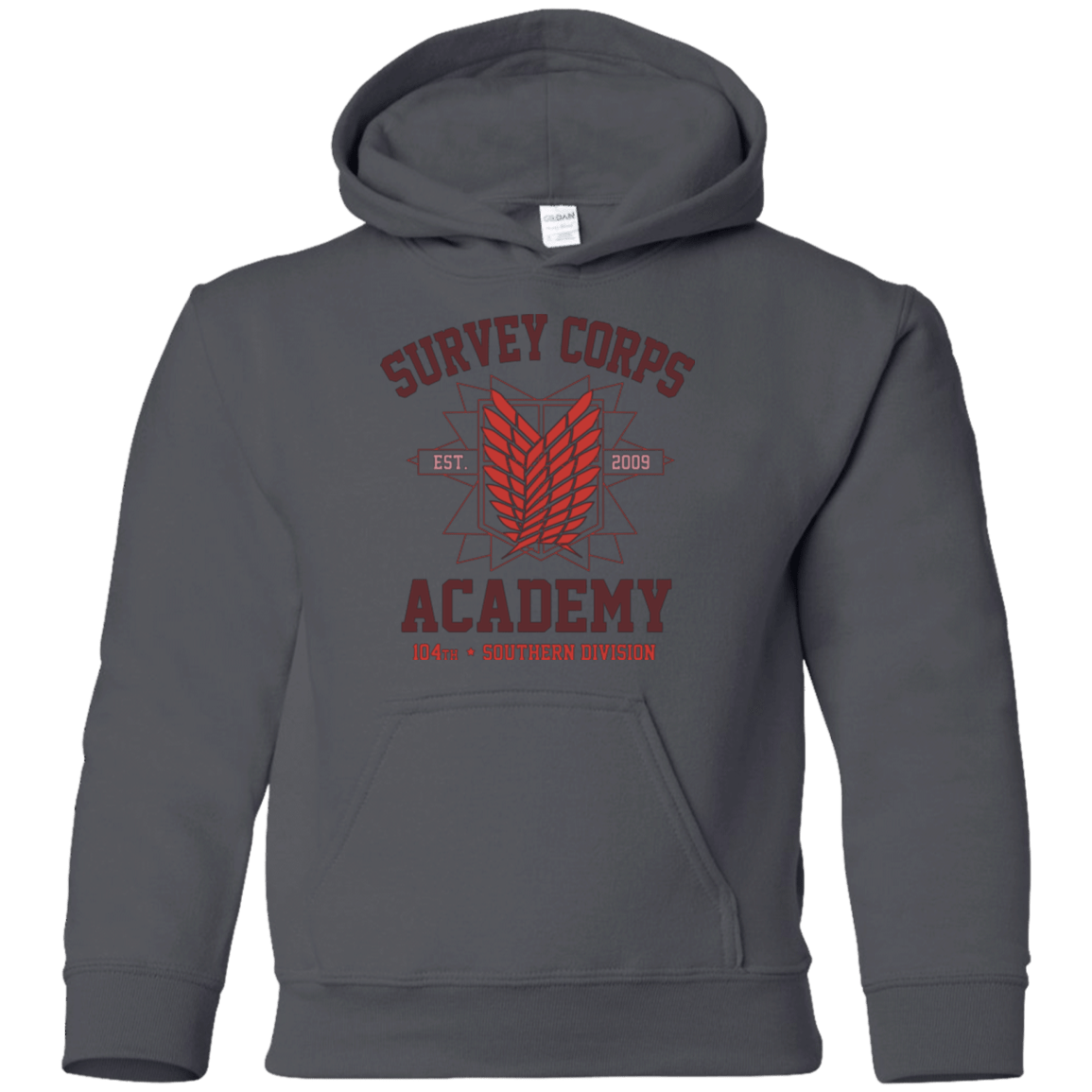 Sweatshirts Charcoal / YS Survey Corps Academy Youth Hoodie