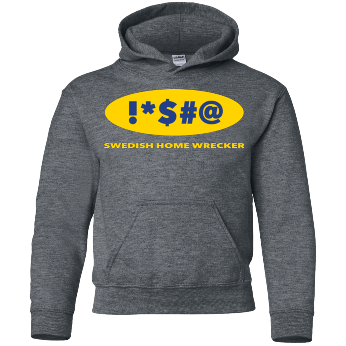 Sweatshirts Dark Heather / YS Swearing Home Wrecker Youth Hoodie