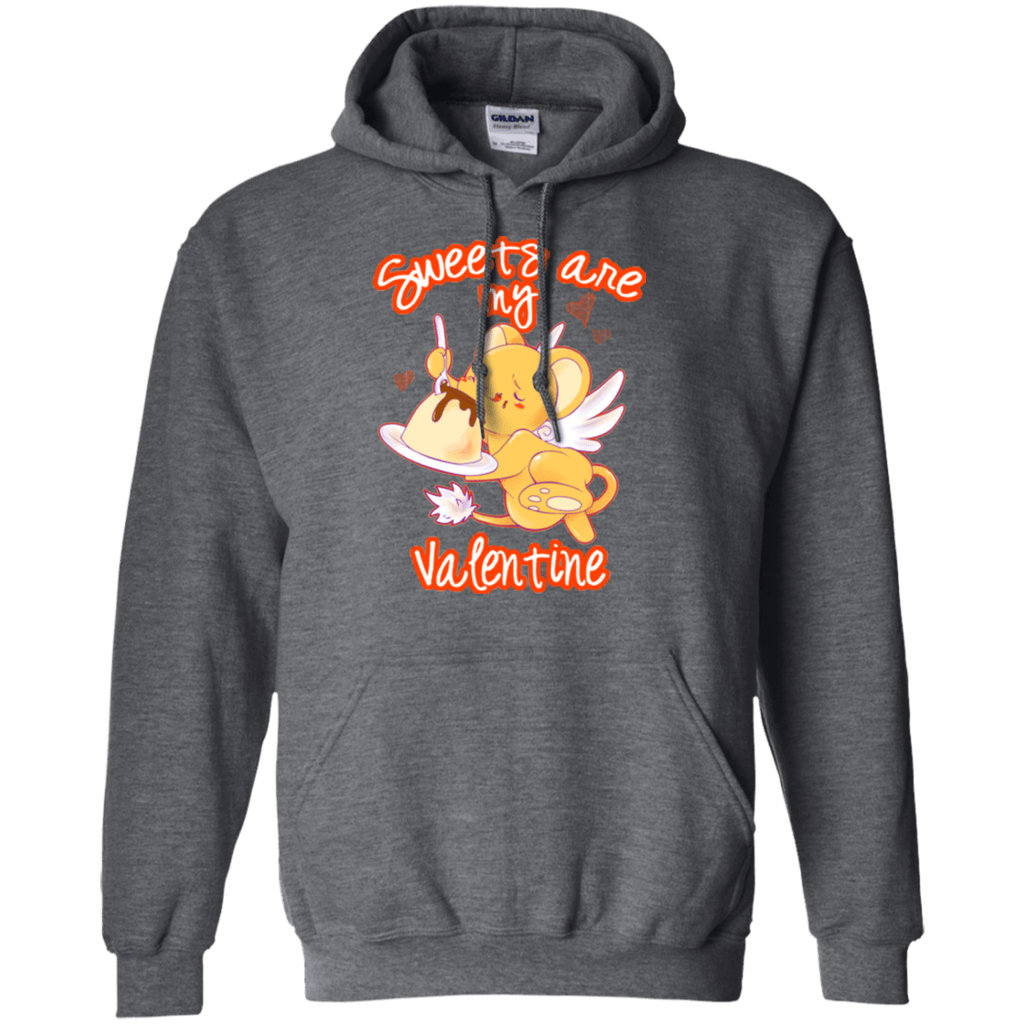 Sweatshirts Dark Heather / Small Sweets are my Valentine Pullover Hoodie