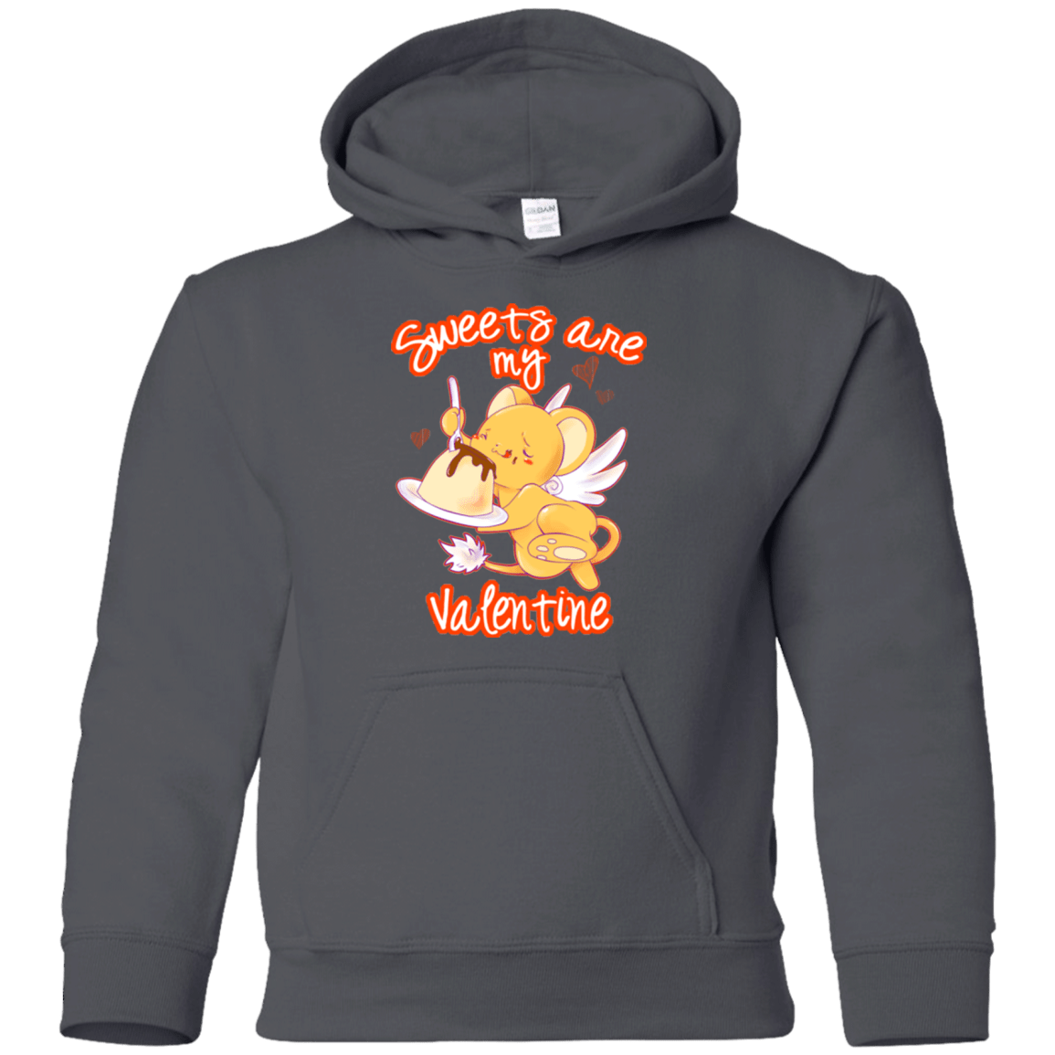 Sweatshirts Charcoal / YS Sweets are my Valentine Youth Hoodie
