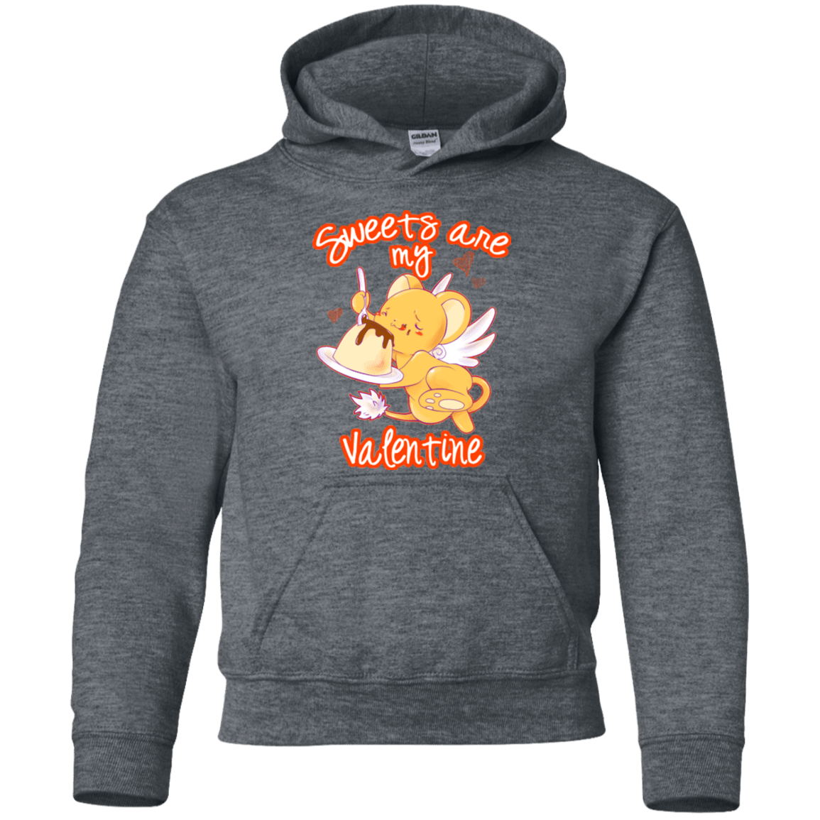 Sweatshirts Dark Heather / YS Sweets are my Valentine Youth Hoodie