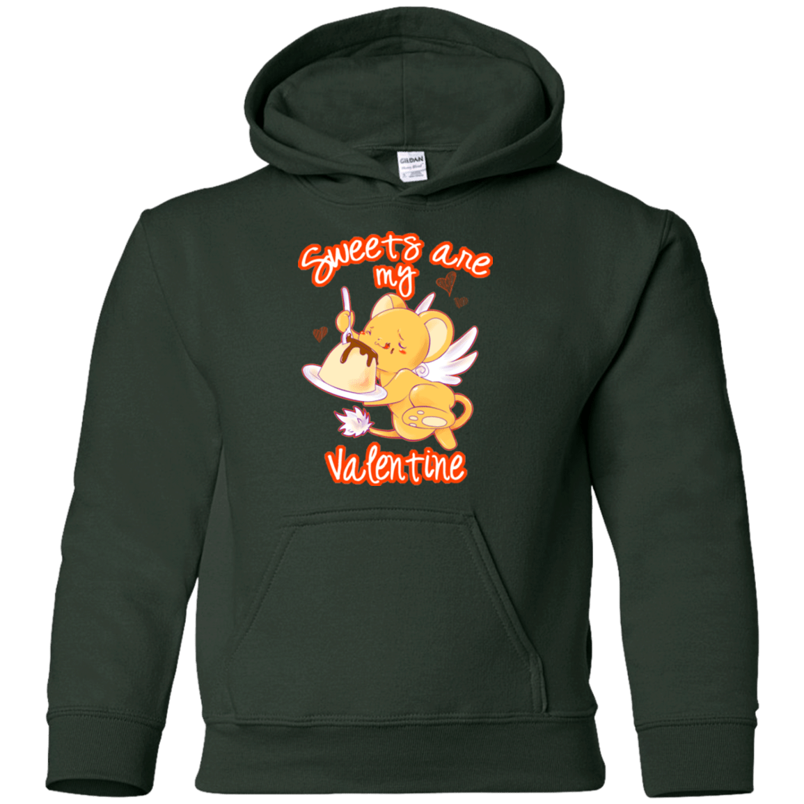 Sweatshirts Forest Green / YS Sweets are my Valentine Youth Hoodie