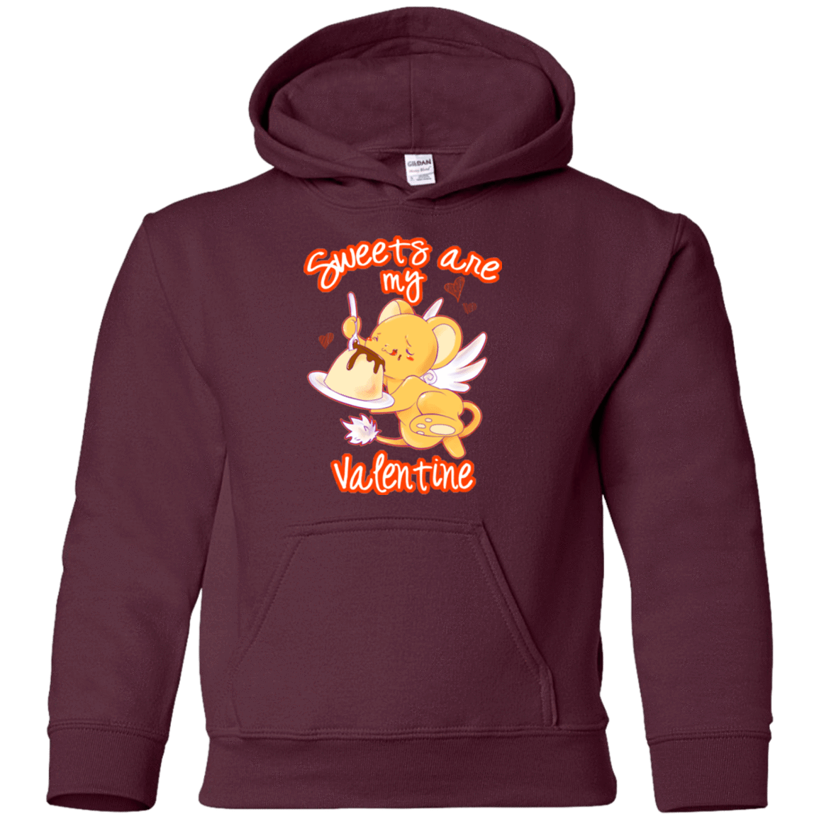 Sweatshirts Maroon / YS Sweets are my Valentine Youth Hoodie