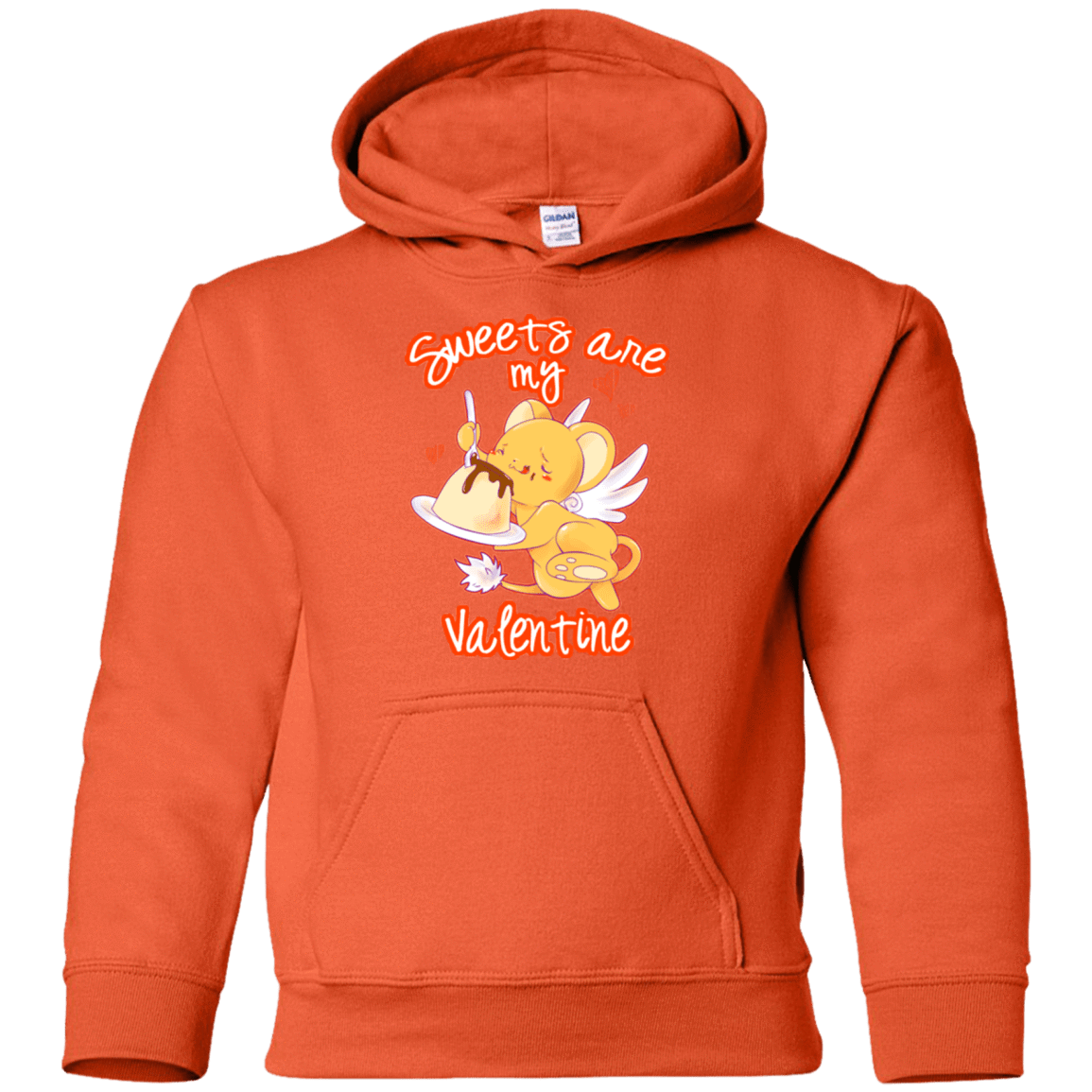 Sweatshirts Orange / YS Sweets are my Valentine Youth Hoodie