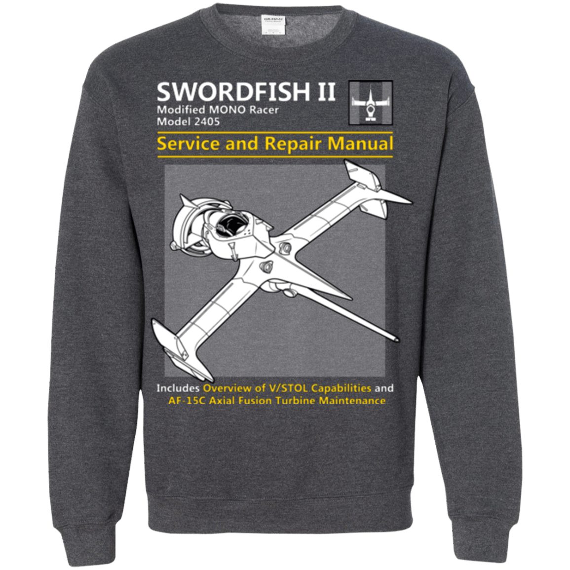 Sweatshirts Dark Heather / Small SWORDFISH SERVICE AND REPAIR MANUAL Crewneck Sweatshirt