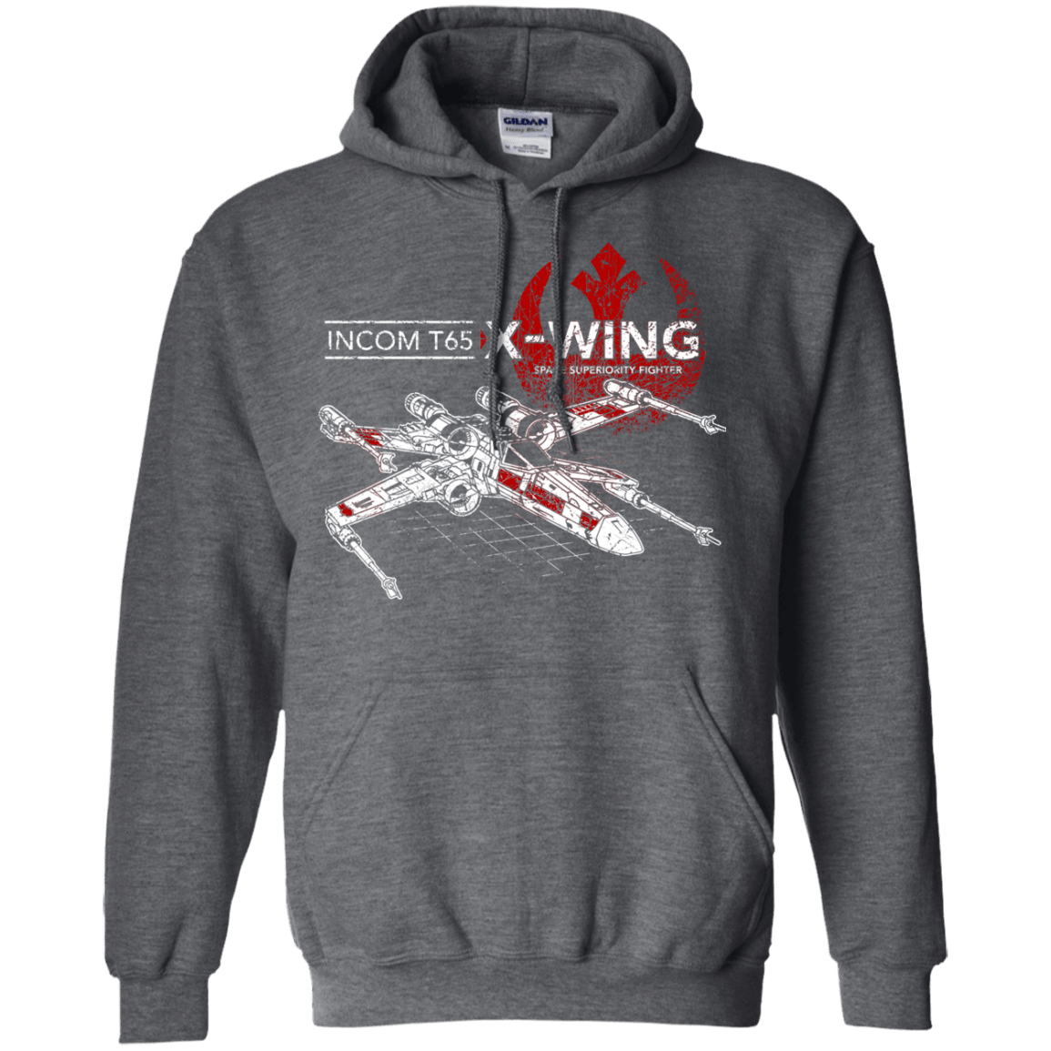 Sweatshirts Dark Heather / S T-65 X-Wing Pullover Hoodie