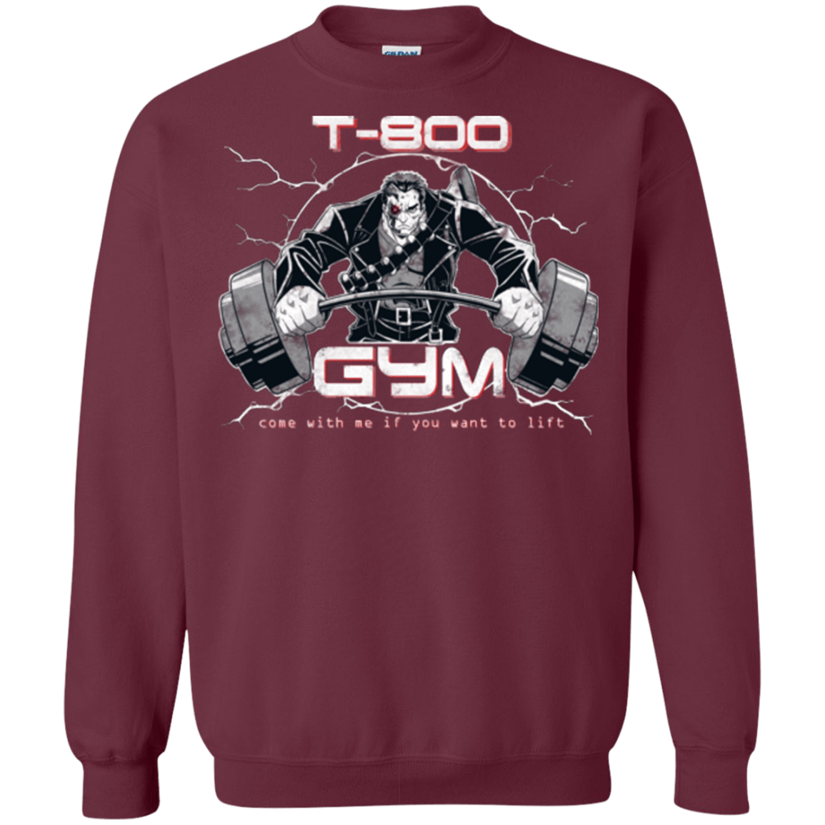 Sweatshirts Maroon / Small T-800 gym Crewneck Sweatshirt