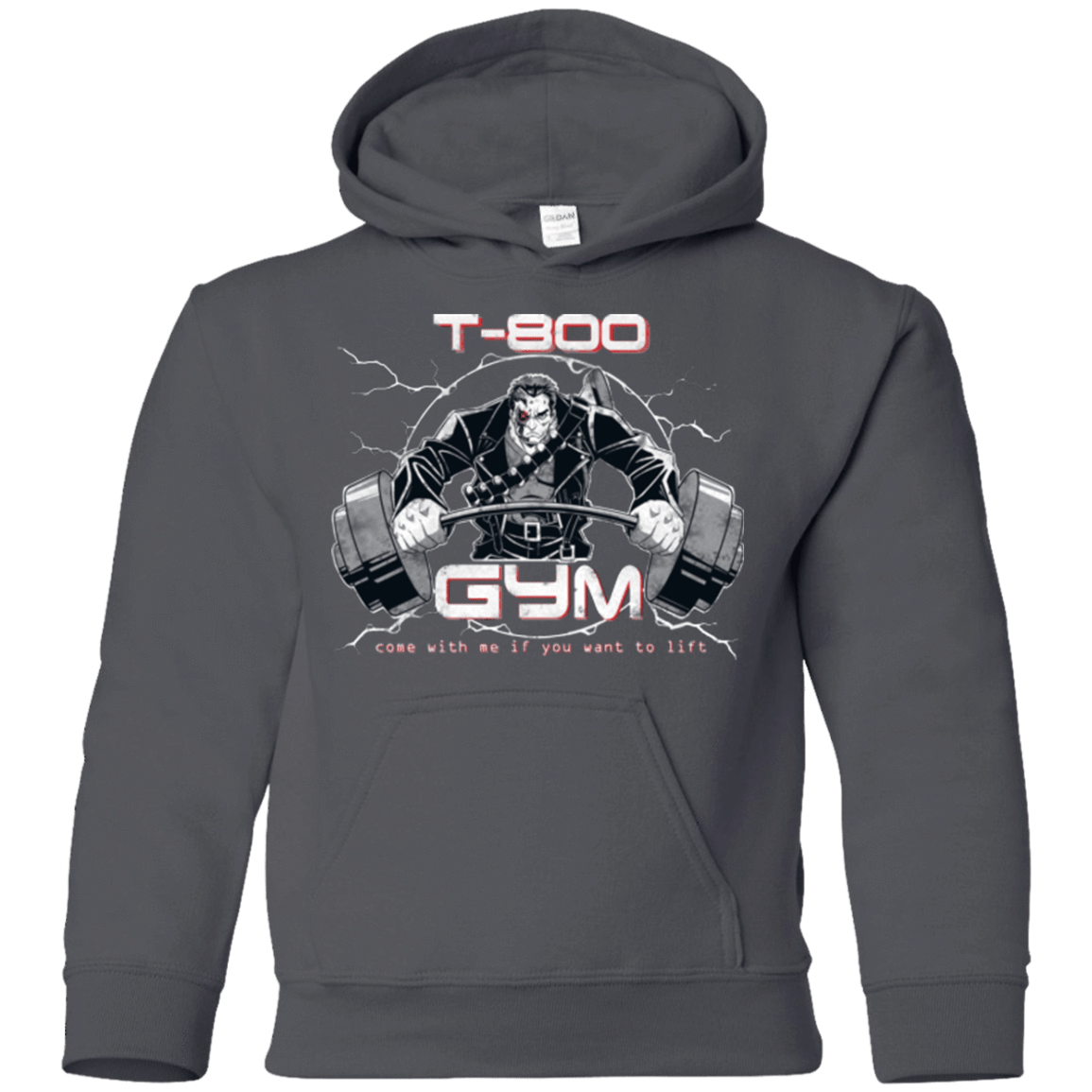 Sweatshirts Charcoal / YS T-800 gym Youth Hoodie