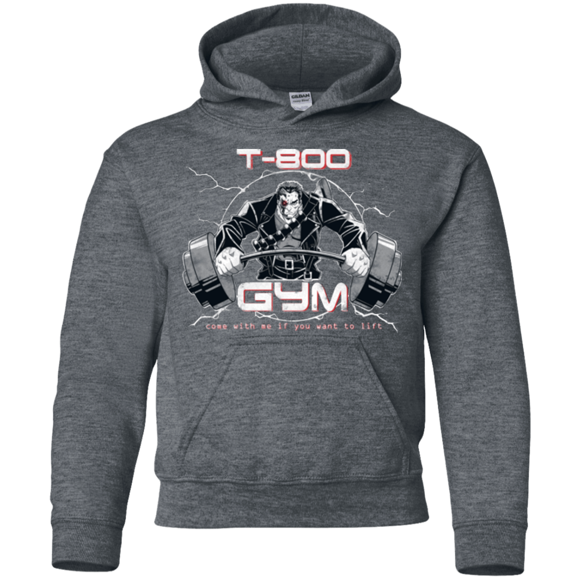Sweatshirts Dark Heather / YS T-800 gym Youth Hoodie
