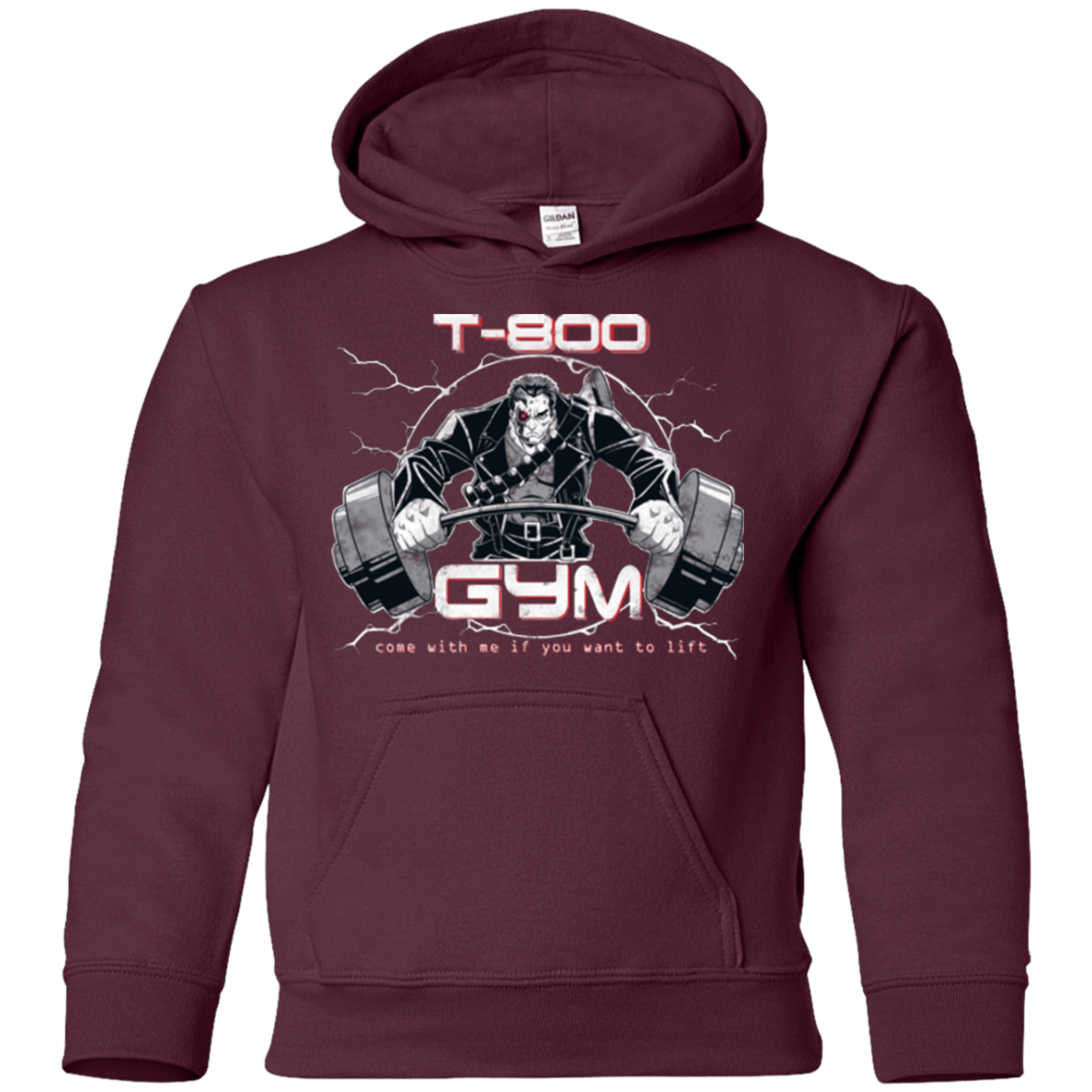 Sweatshirts Maroon / YS T-800 gym Youth Hoodie