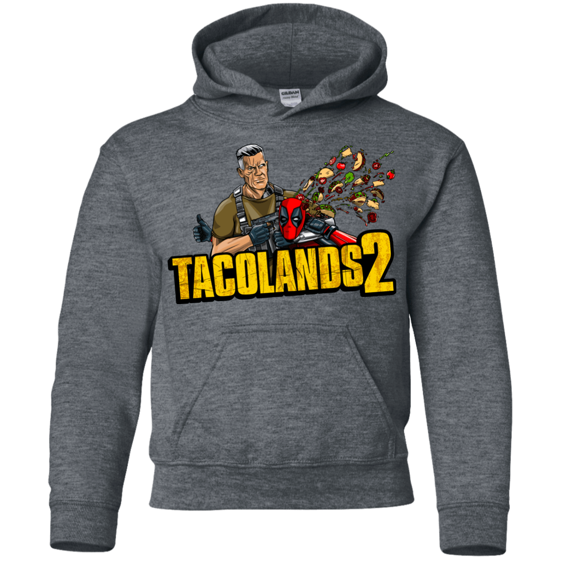 Sweatshirts Dark Heather / YS TACOLANDS 2 Youth Hoodie