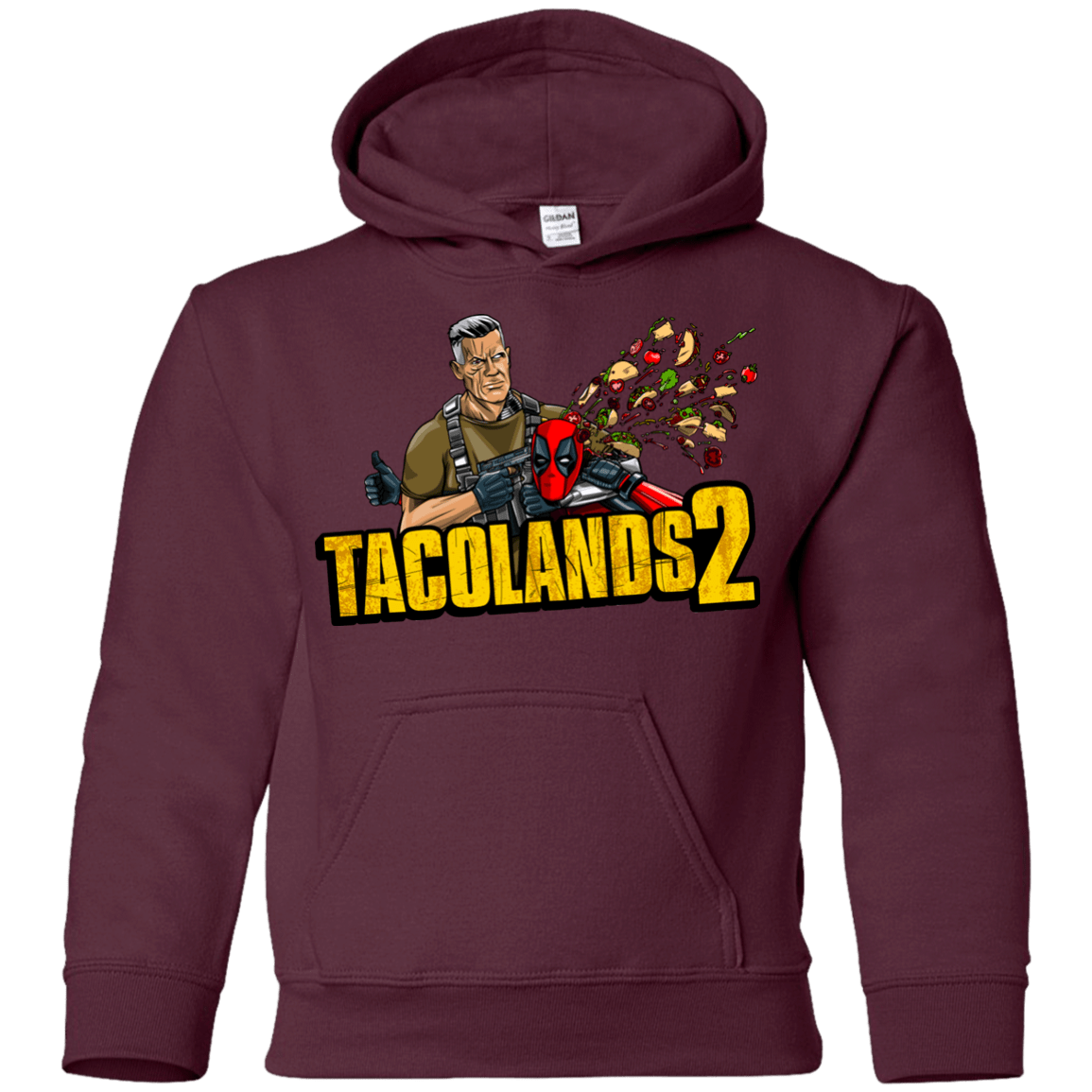 Sweatshirts Maroon / YS TACOLANDS 2 Youth Hoodie