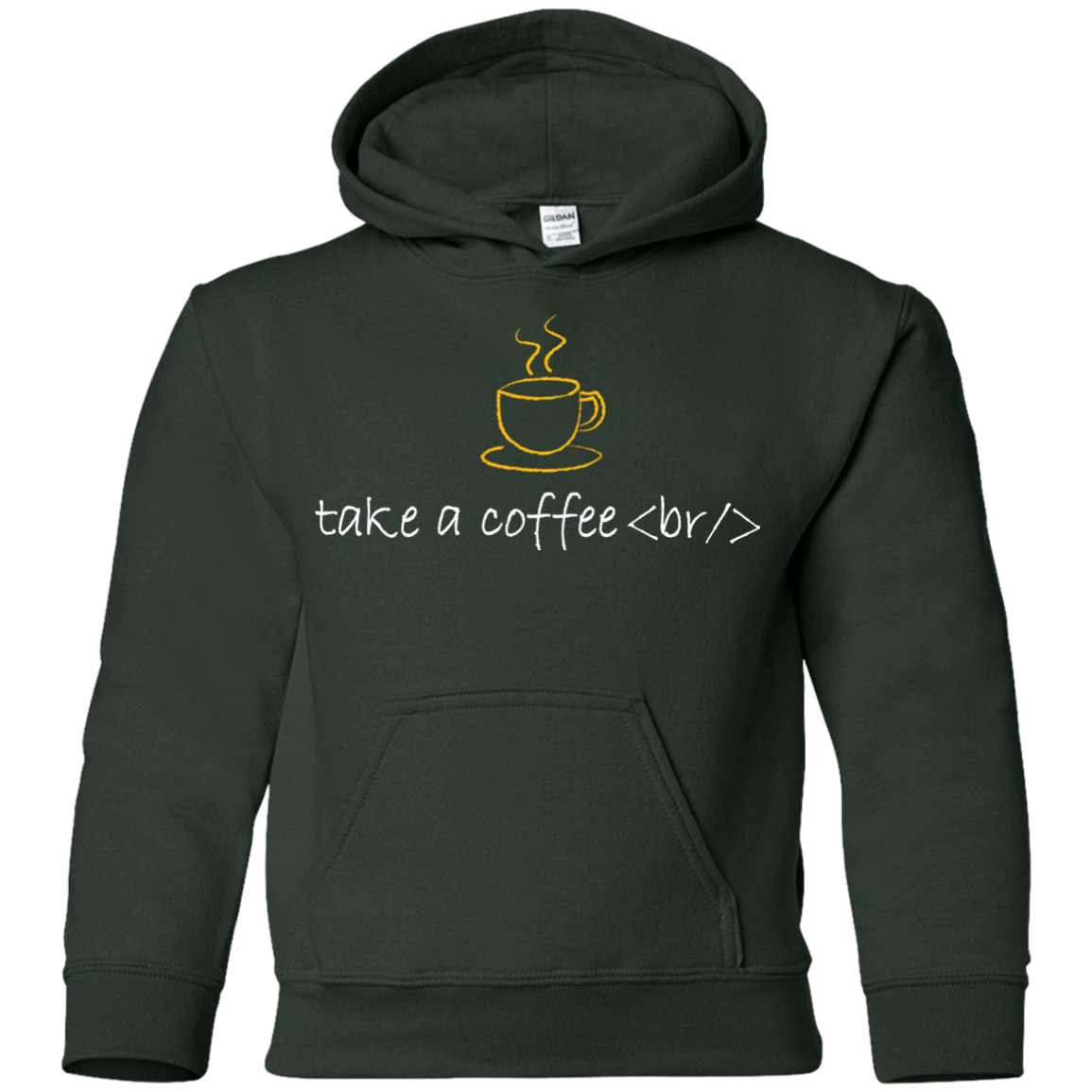 Sweatshirts Forest Green / YS Take A Coffee Break Youth Hoodie