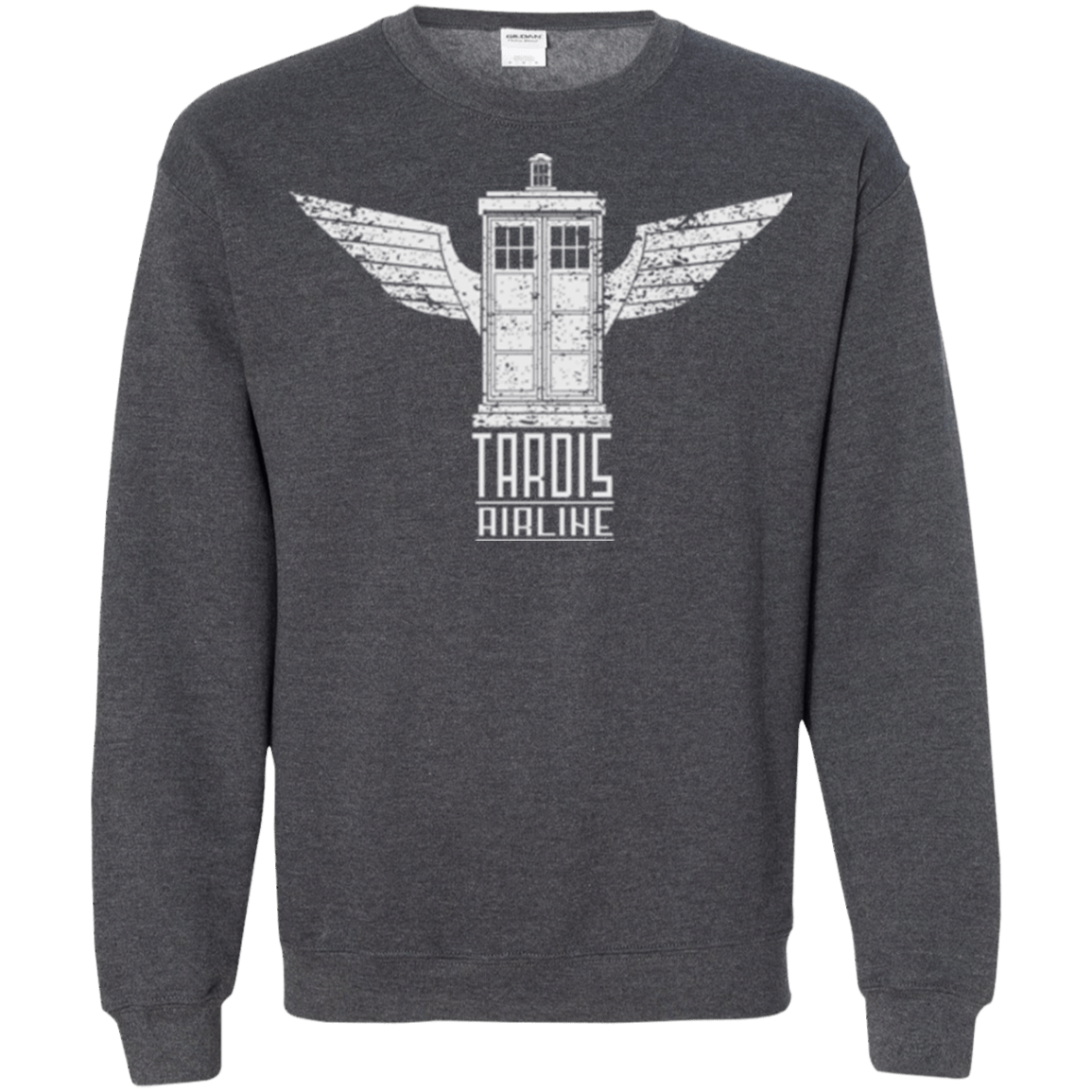 Sweatshirts Dark Heather / Small Tardis Airline Crewneck Sweatshirt