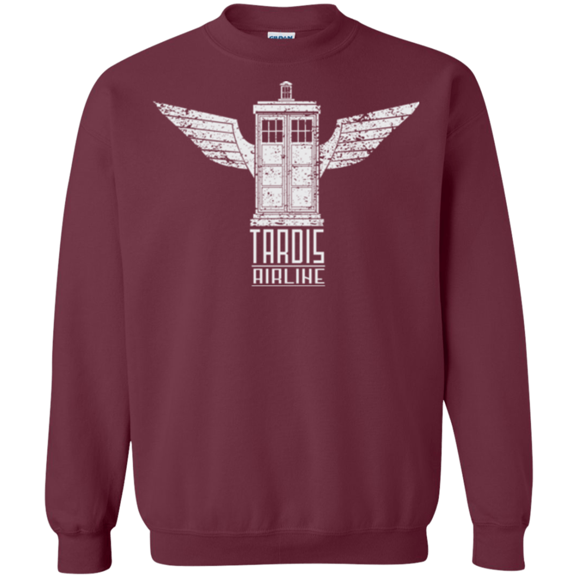 Sweatshirts Maroon / Small Tardis Airline Crewneck Sweatshirt
